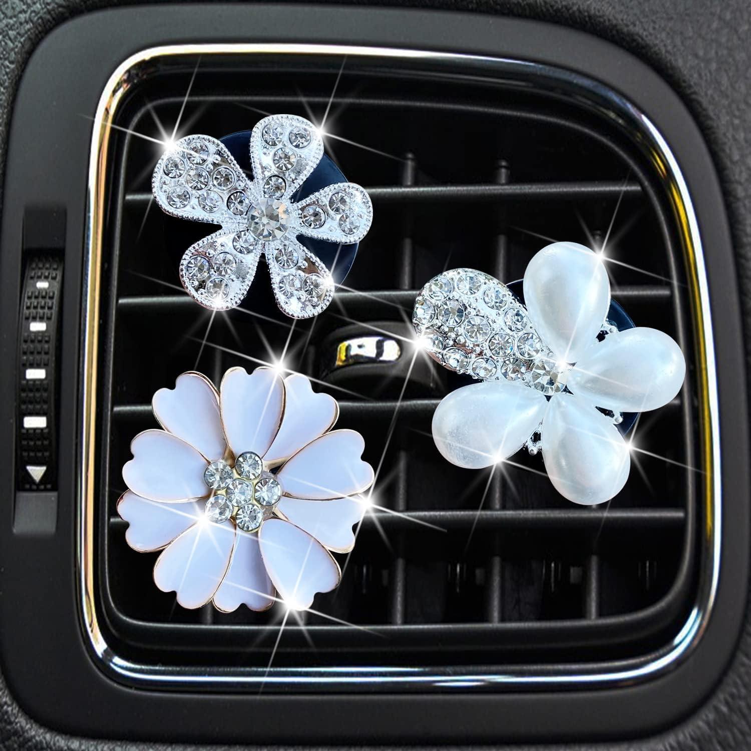 Clip de Perfume para Auto Galyacht Bling Daisy Rosa 5cm