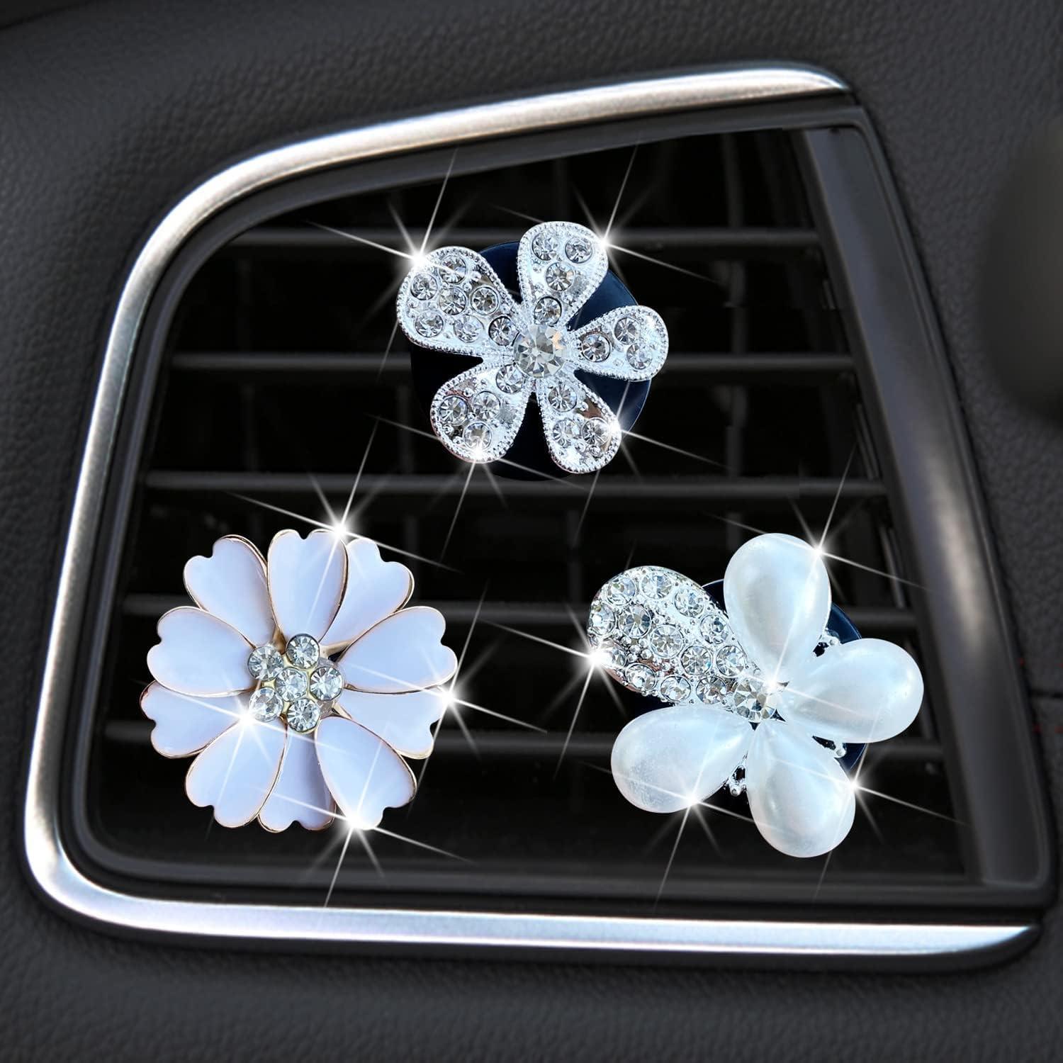 Clip de Perfume para Auto Galyacht Bling Daisy Rosa 5cm