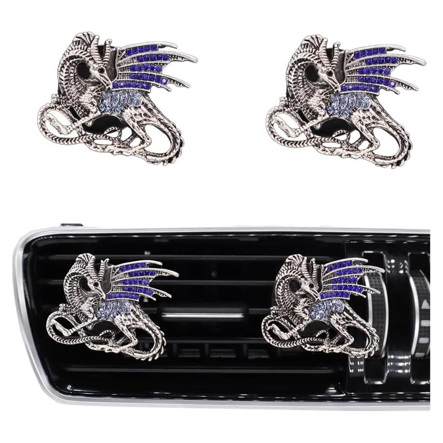 Clips de Ventilación de Coche ORIESSE Dragón Plateado 2 Pcs