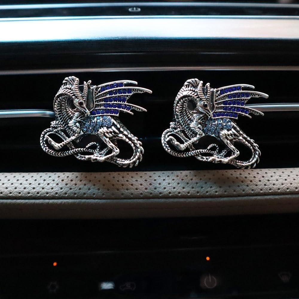 Clips de Ventilación de Coche ORIESSE Dragón Plateado 2 Pcs