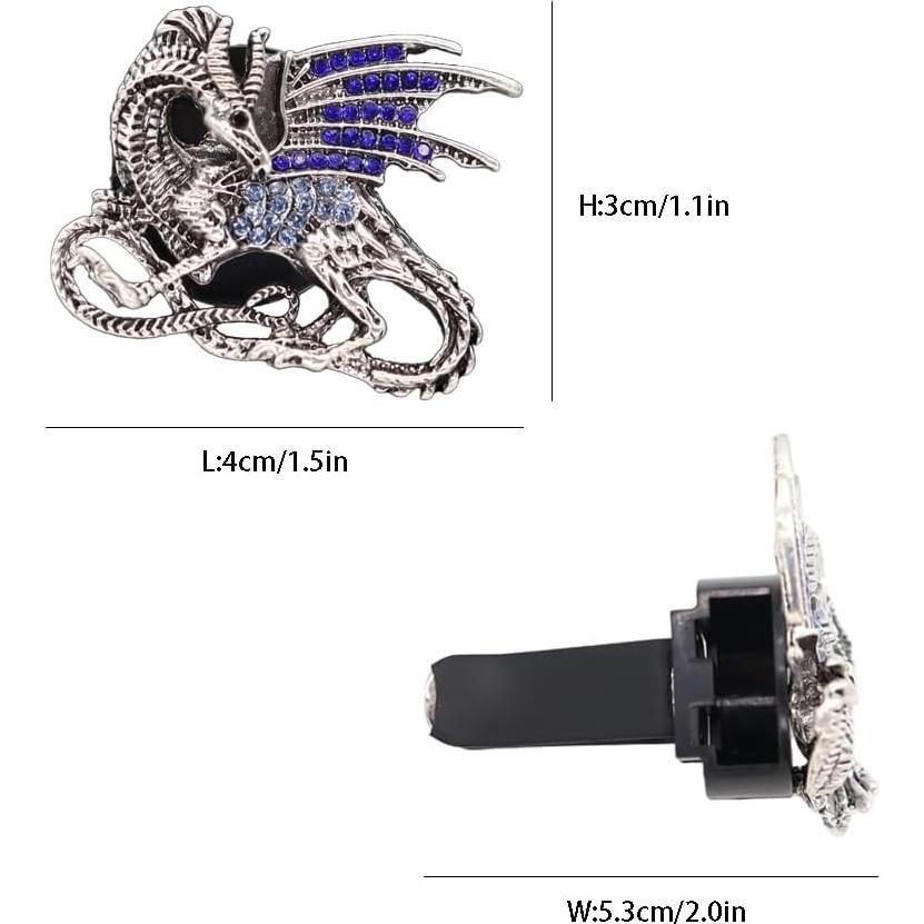 Clips de Ventilación de Coche ORIESSE Dragón Plateado 2 Pcs