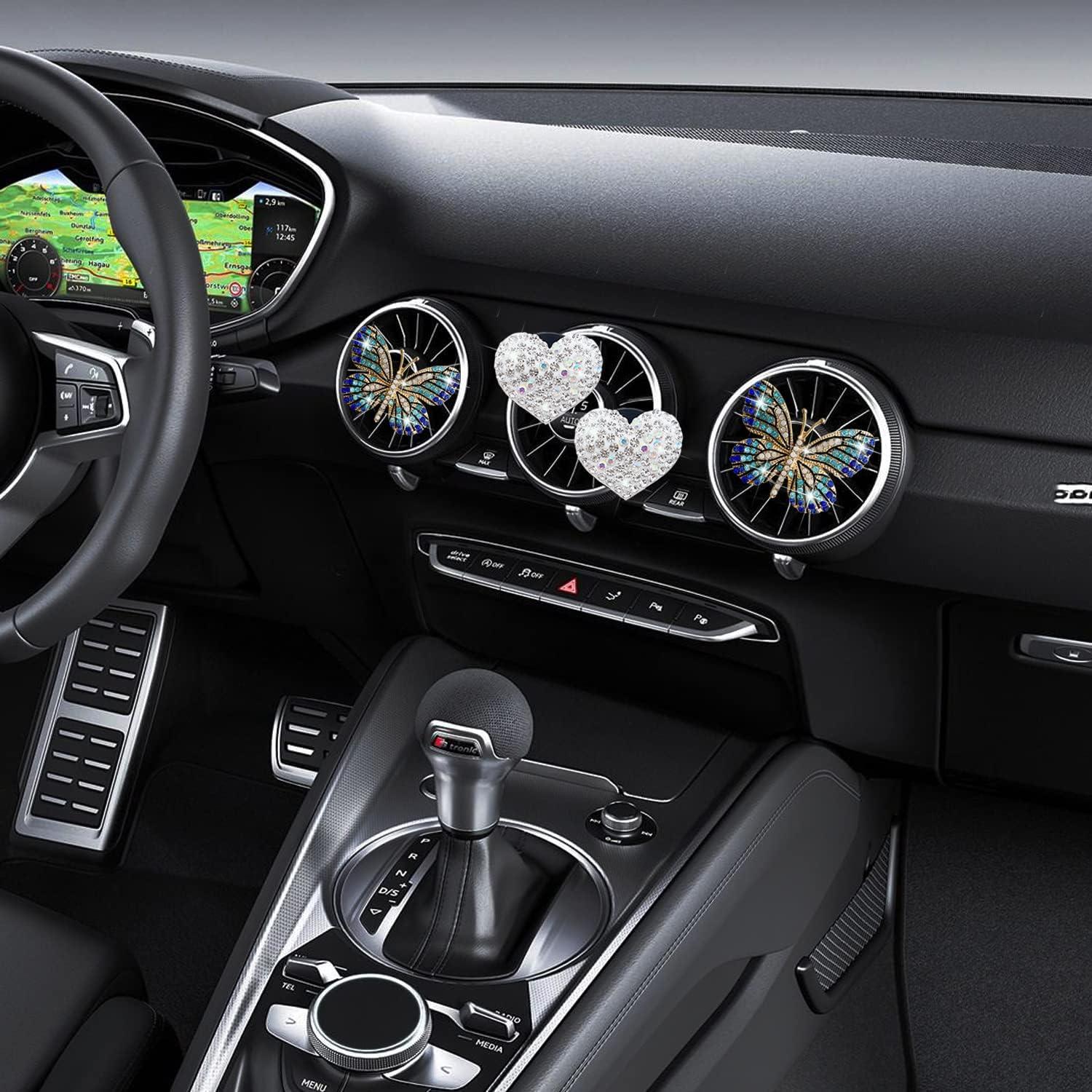 Clip Ambientador Mariposa Corazón Brillante 4 Pcs Azul