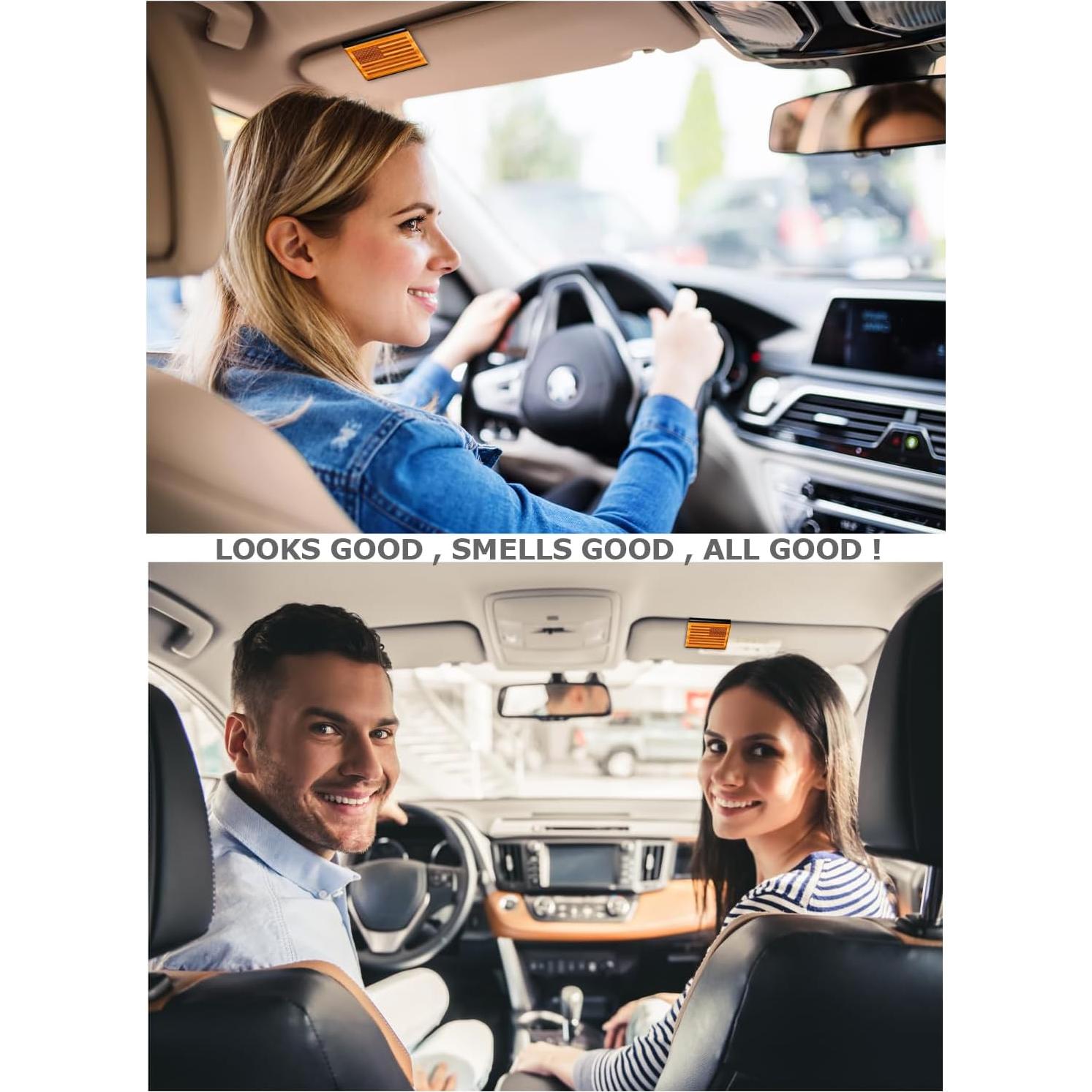 Ambientador de Auto Cacanry - Madera Diseño Bandera EE.UU. - Fragancia Teak