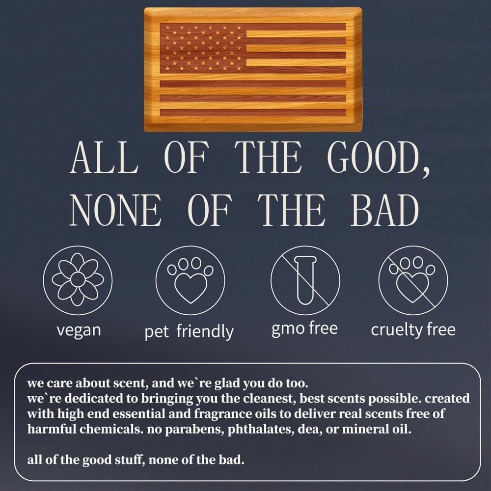 Ambientador de Auto Cacanry - Madera Diseño Bandera EE.UU. - Fragancia Teak