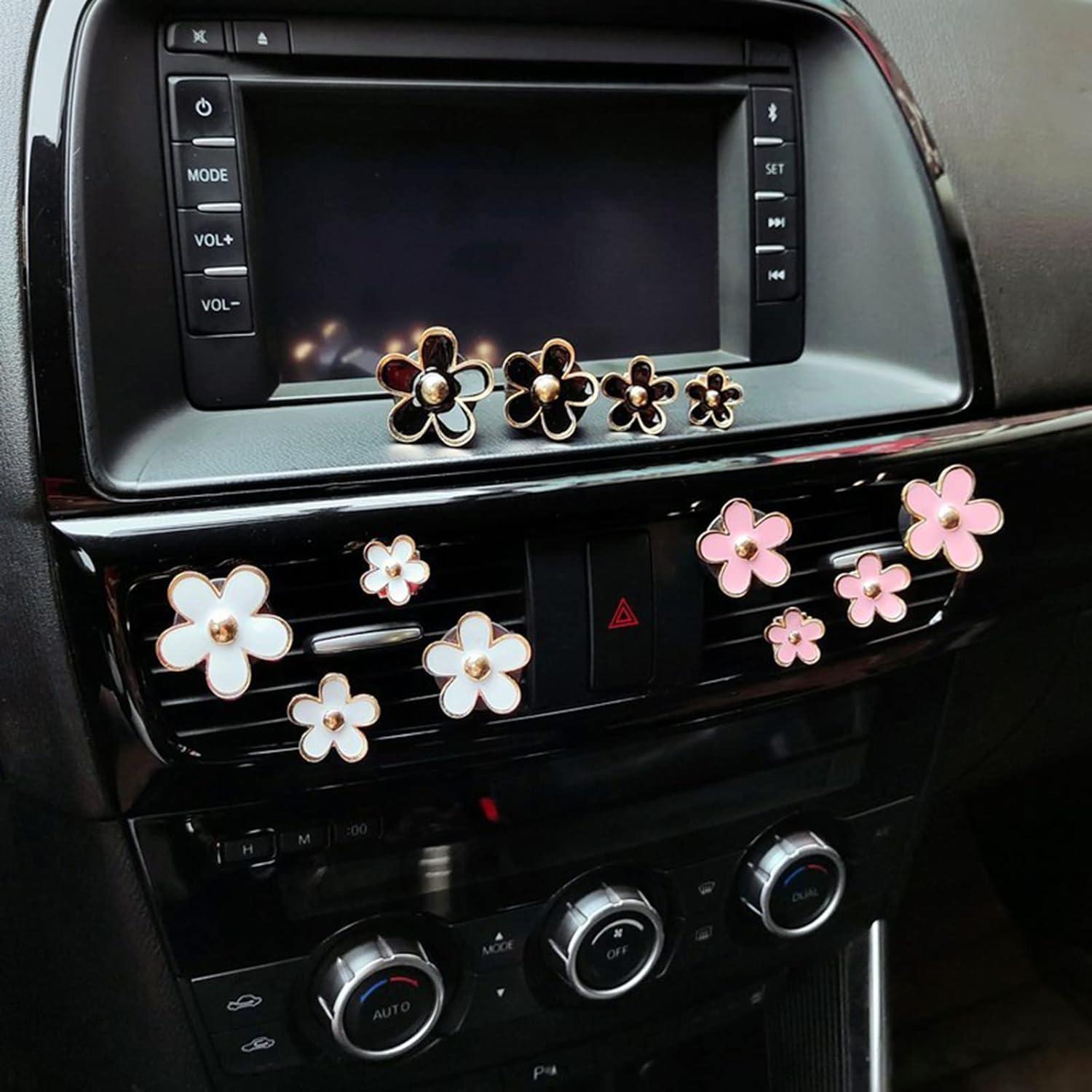 Clip de Flor Daisy para Ventilación de Aire Coche CYG&CL 4 Pcs