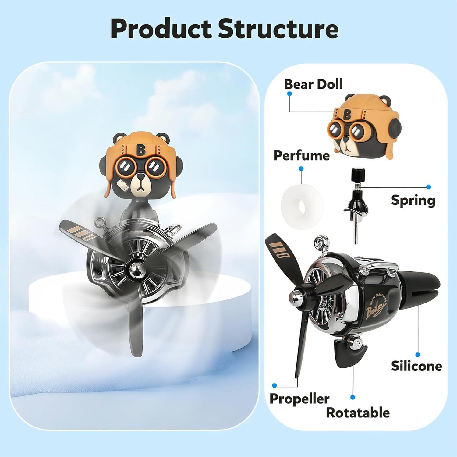 Ambientador de Coche Bear Pilot ROOCHKD - Oso de Peluche 8.6cm