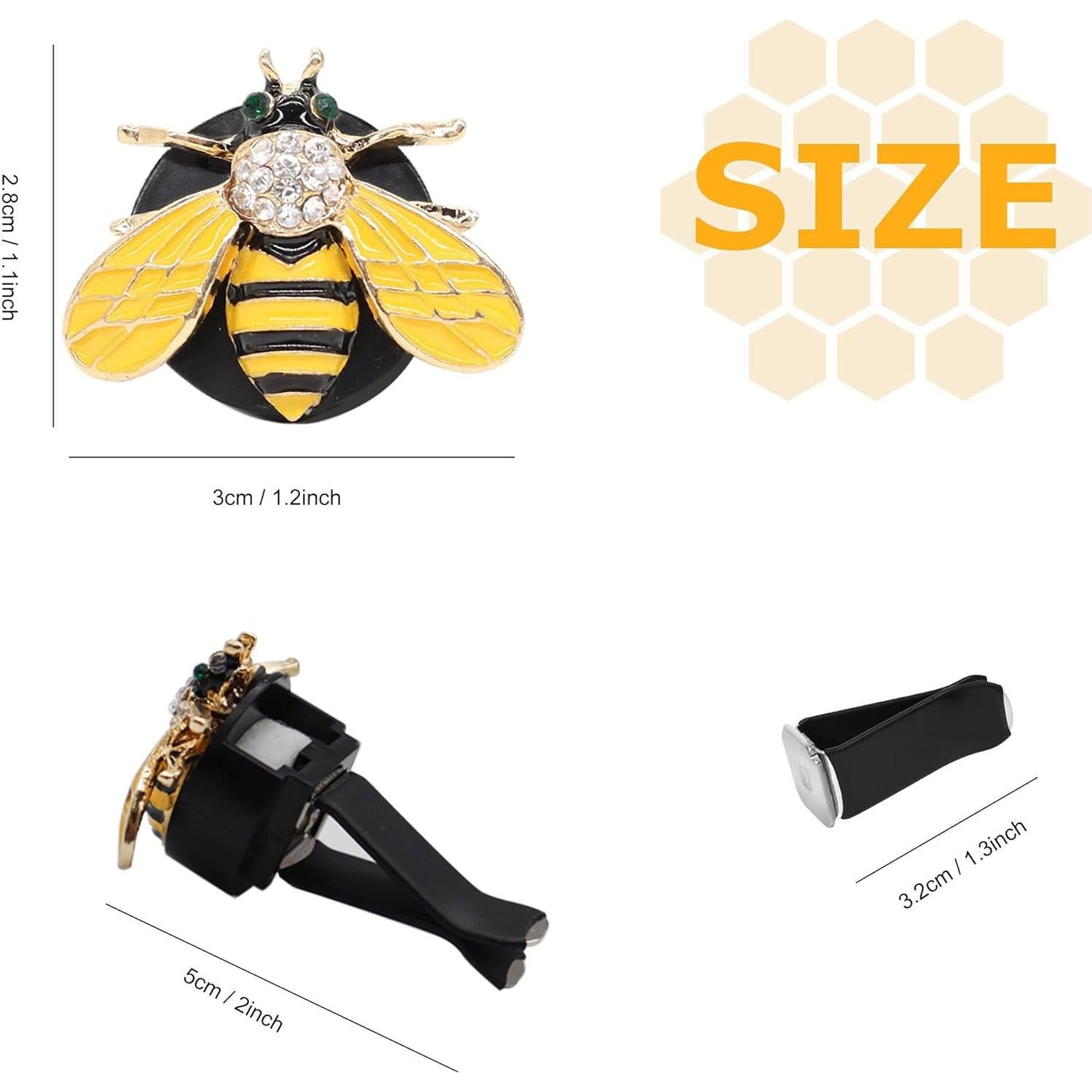 Clip de Ventilación Ambientador Auto ORIESSE Abeja Bling 2pcs