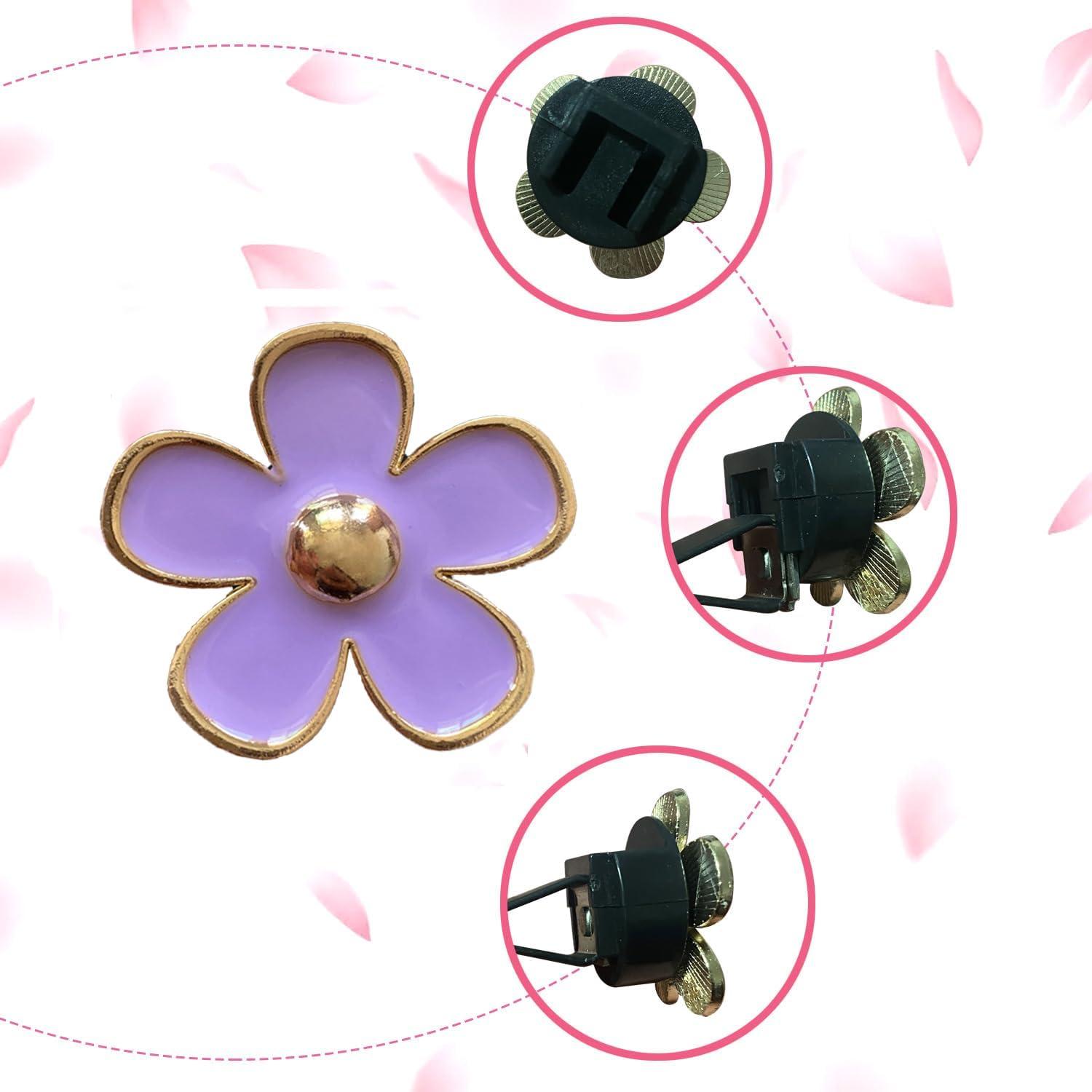 Clips de Ventilación de Aire EGBANG - 6 Pcs Flor Morada