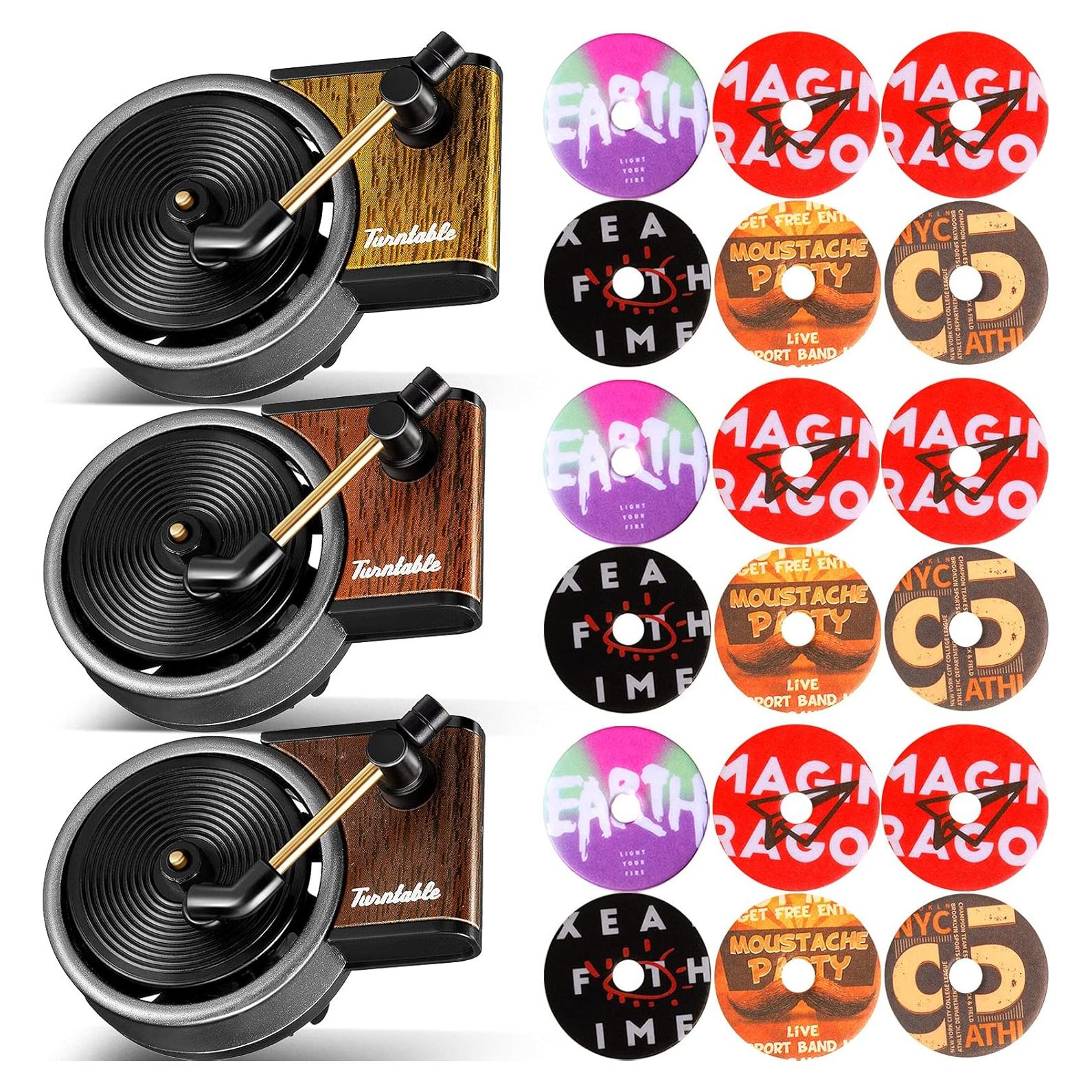 Ambientador de Aire para Coche Frienda Tocadiscos Retro 3 Piezas