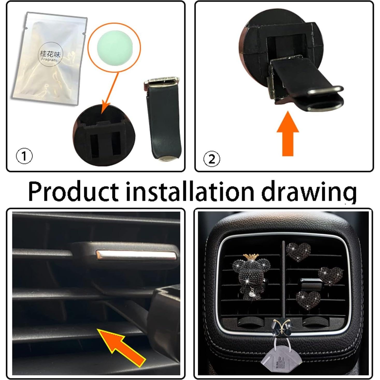 Clips de Ventilación para Auto Jowxsx - 4 Pcs Difusores de Aire