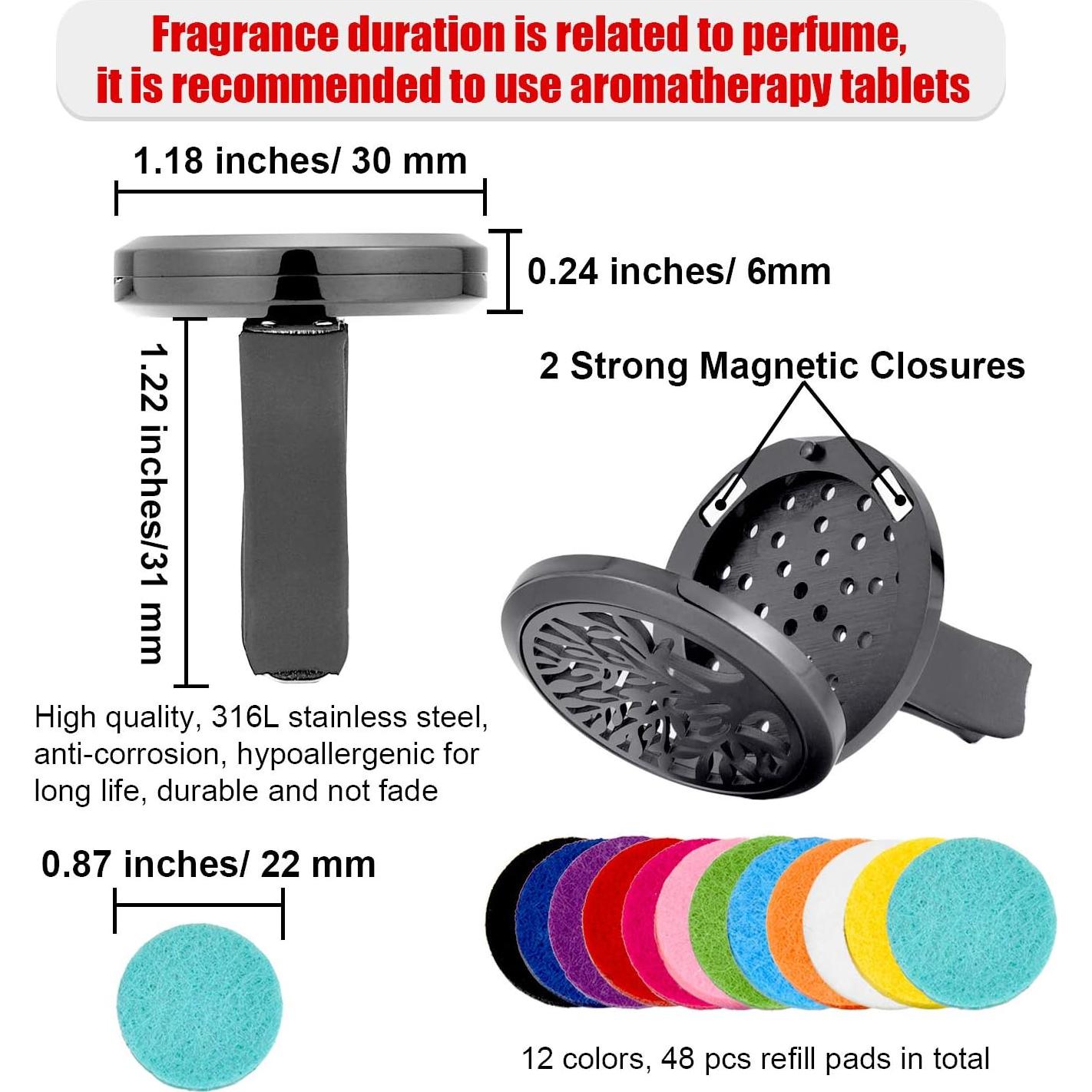 Difusor de Aceite Aromaterapia para Automóvil Tatuo 316L 2 Piezas