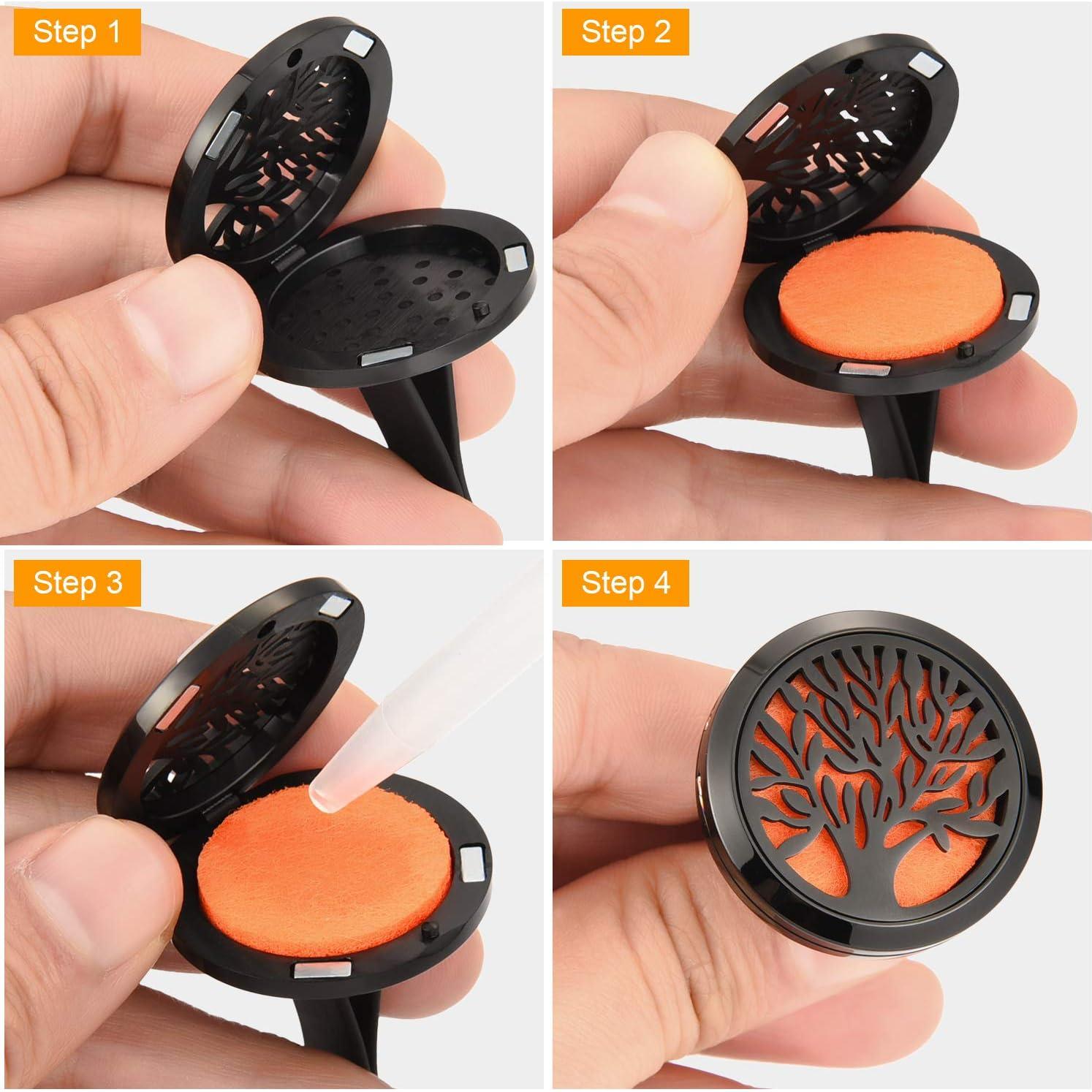 Difusor de Aceite Aromaterapia para Automóvil Tatuo 316L 2 Piezas