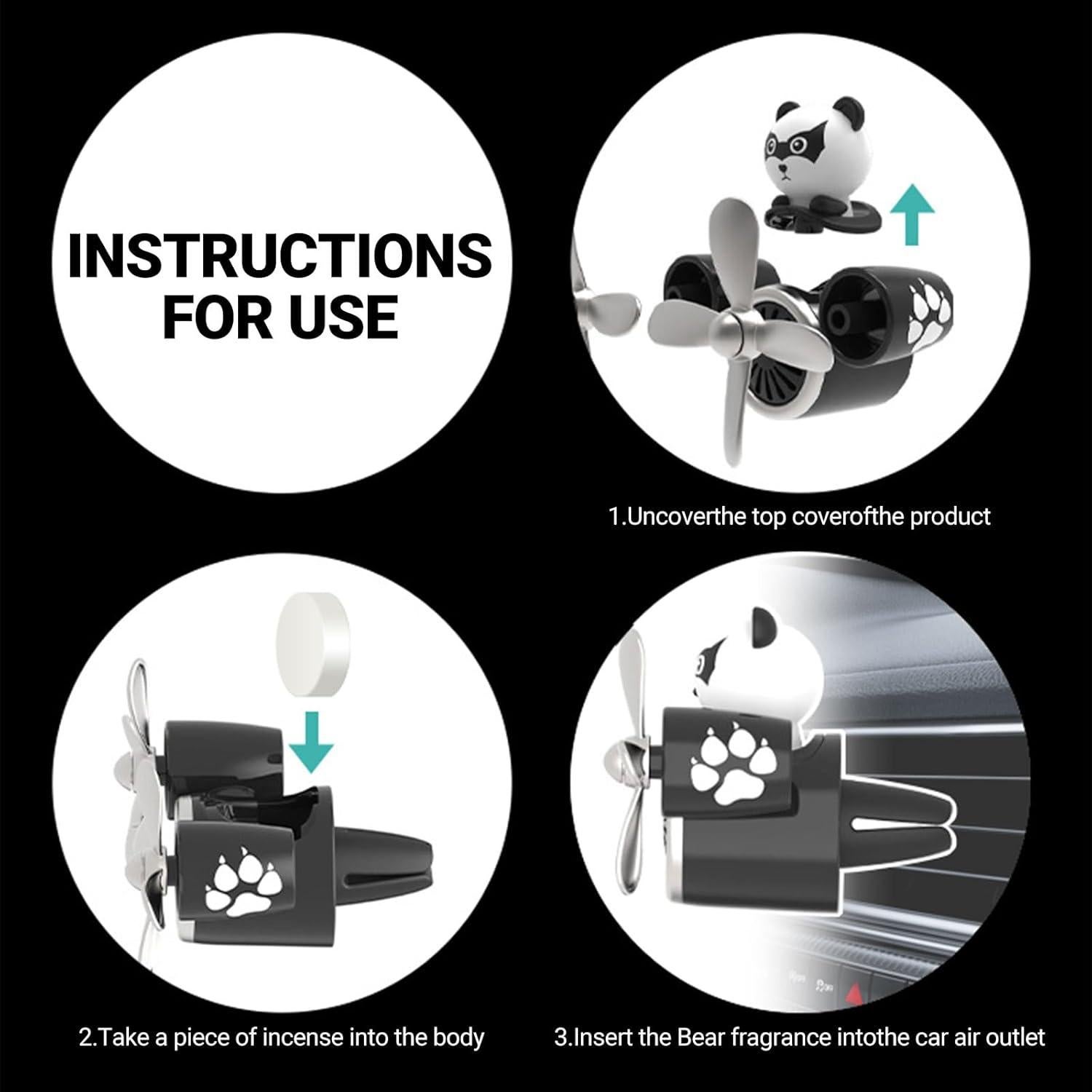 Ambientador de Aire para Coche LISTOCASA Panda 11.5cm