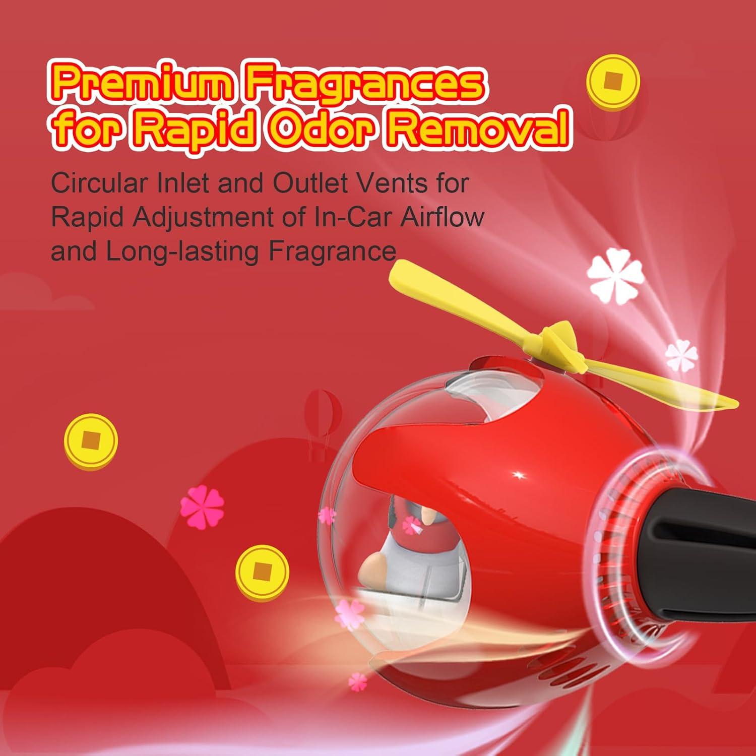 Ambientador de Auto Lucky Cat con LED y 4 Almohadillas Aromáticas