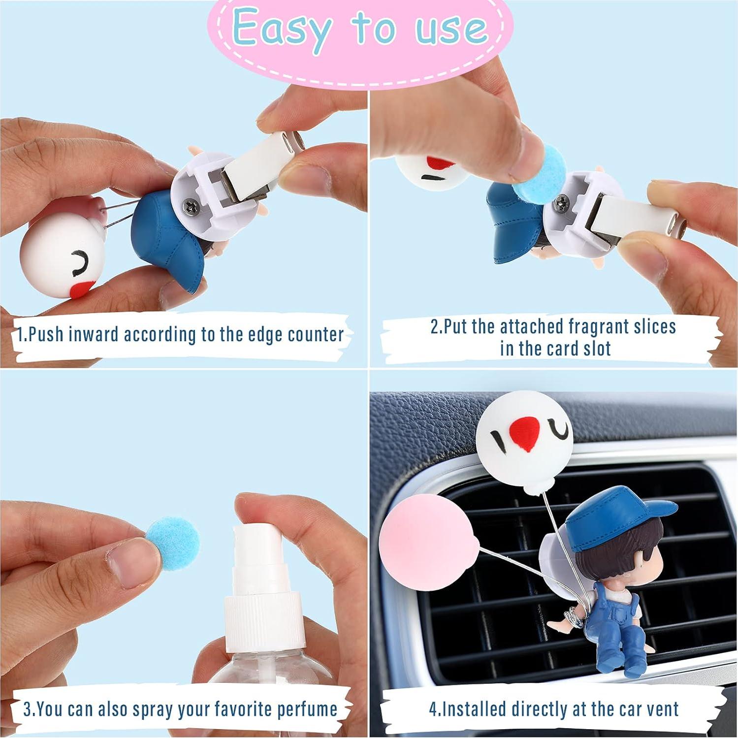 Clips Difusores de Aire para Auto Frienda - 4 Piezas Lindo Diseño