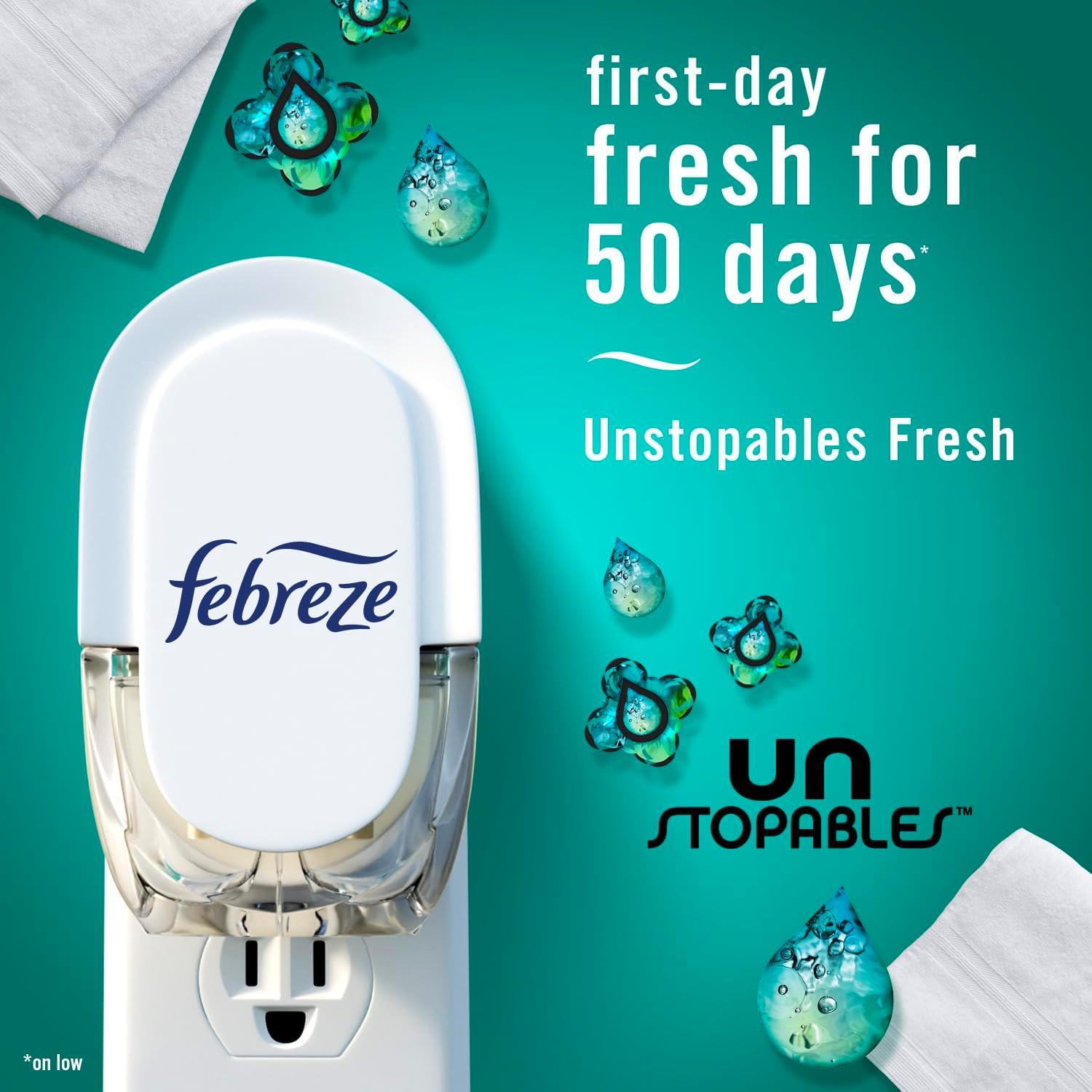 Febreze Ambientador Enchufe Unstopables Fresco 3 Recargas 24.6g