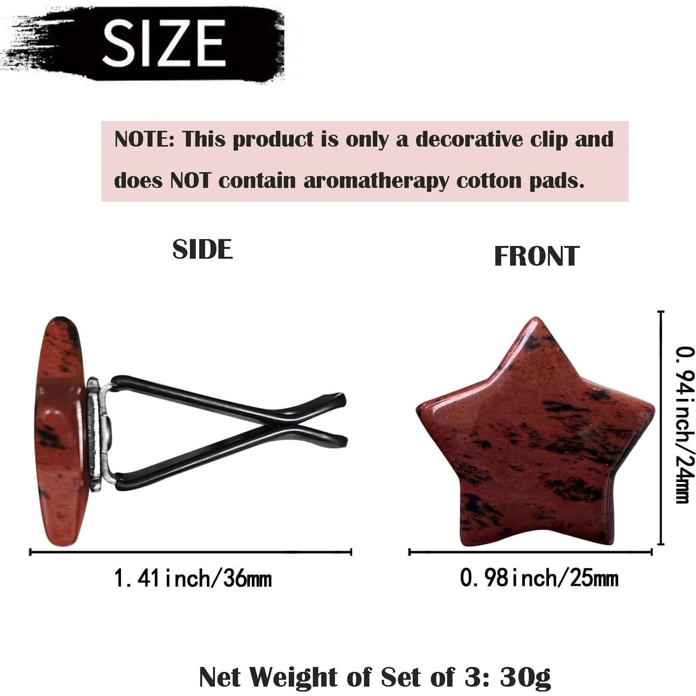 Juego de 3 Clips de Ventilación de Coche YOYLMAL - Cuarzo Blanco