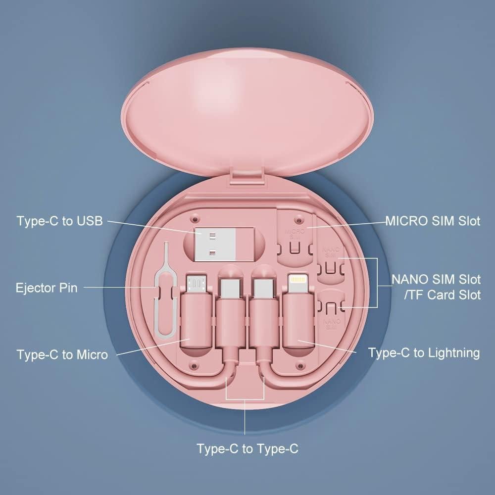 Kit Adaptador USB C YANZIE con Cable y Soporte SIM Rosa