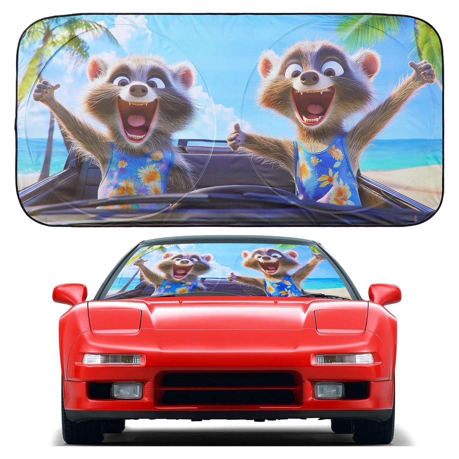 Parasol para Parabrisas de Coche ARANA Mapaches Felices 165x81cm