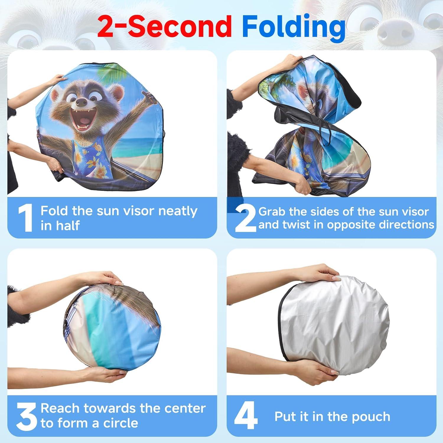 Parasol para Parabrisas de Coche ARANA Mapaches Felices 165x81cm