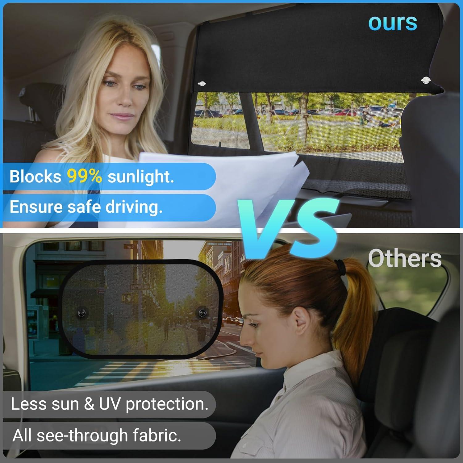 Sombrillas Magnéticas para Ventanas de Auto DIZA100 2 Pcs