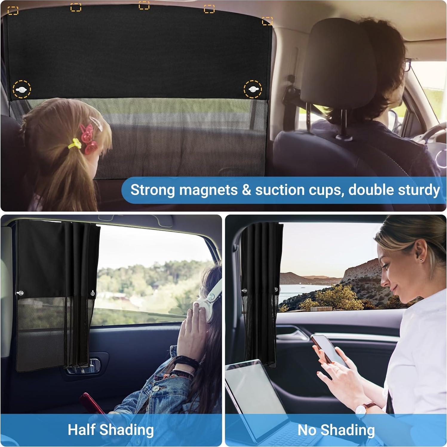 Sombrillas Magnéticas para Ventanas de Auto DIZA100 2 Pcs