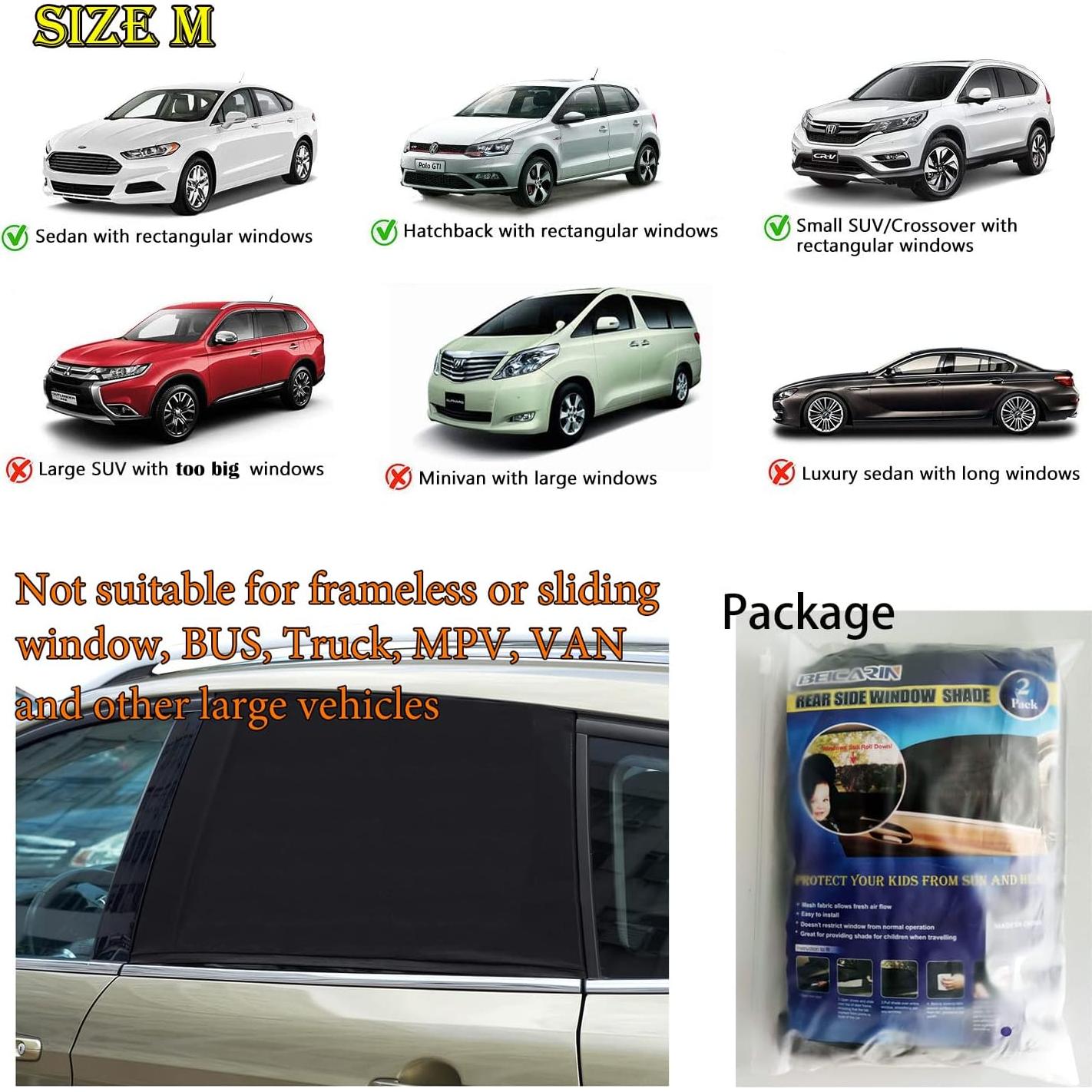 Cubierta de Sombra Beicarin para Ventana Trasera Auto M