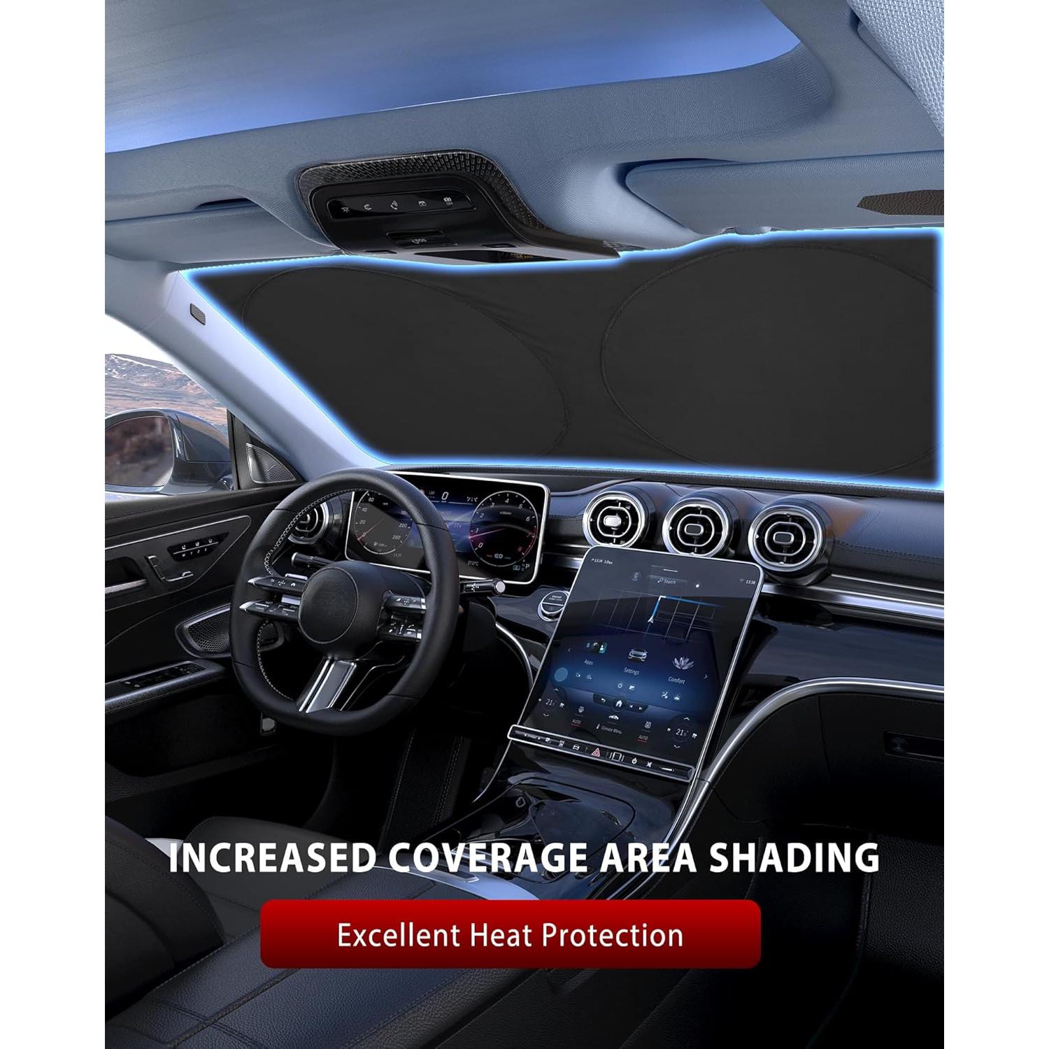 Sombra de Sol Plegable Vepagoo para Parabrisas 165x80 cm Plata