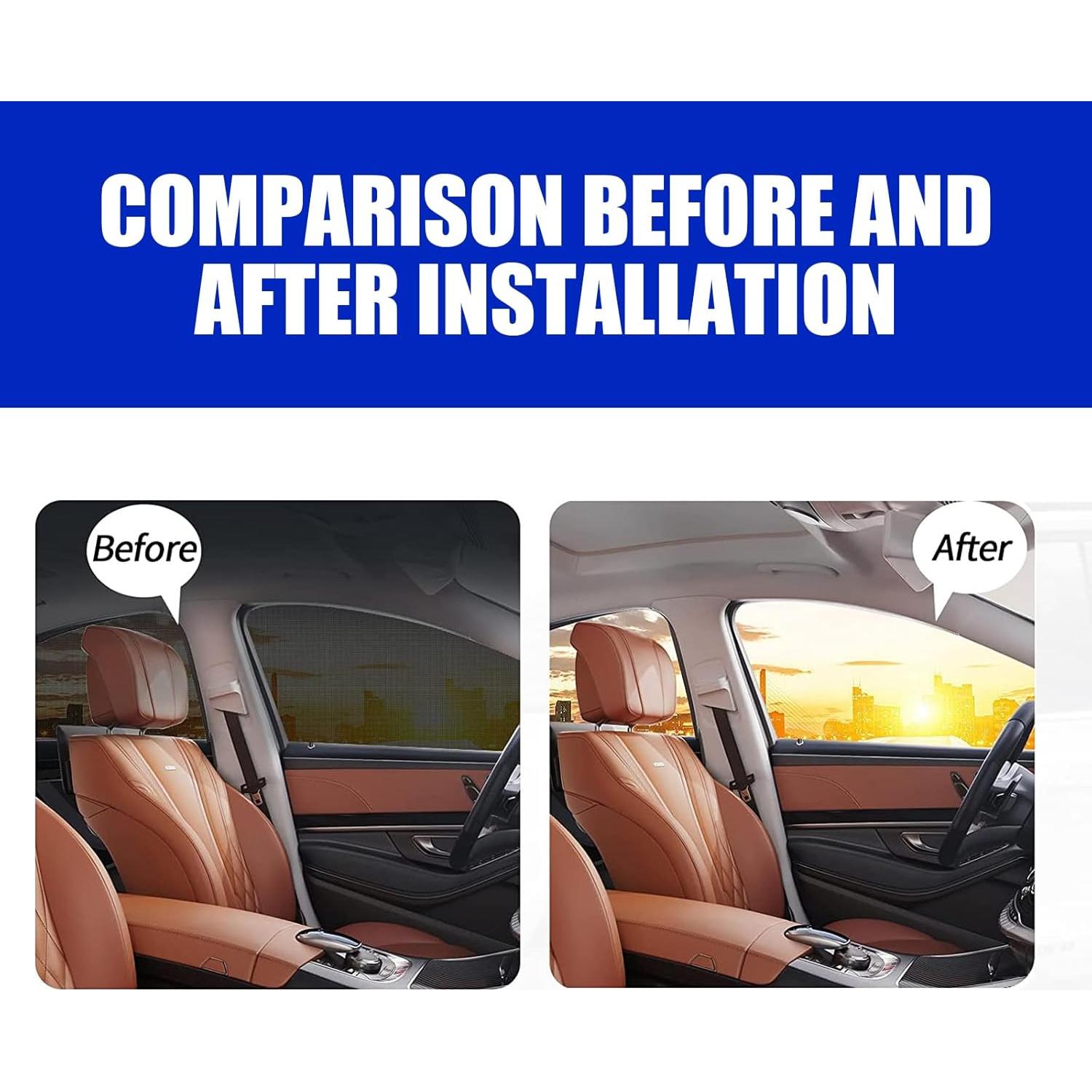 Pack 4 Sombrillas Laterales GKmow para SUV Doble Capa Negro