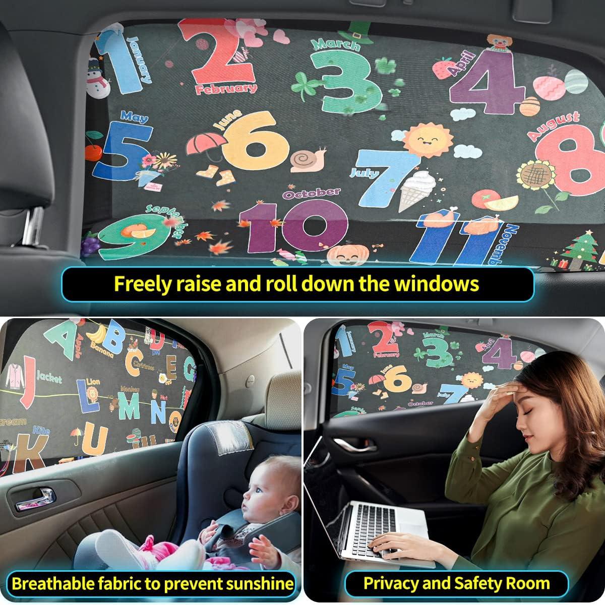 Sombrillas para Ventanas de Auto MOVINPE, Paquete de 2, Protección UV