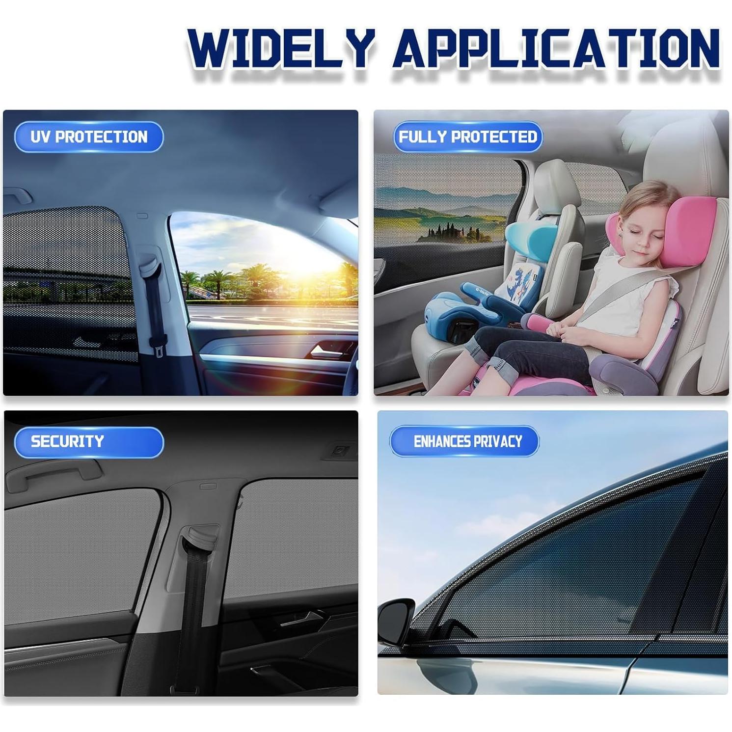 Sombrillas para Ventanas Traseras de Auto OUTTDID - Paquete de 2