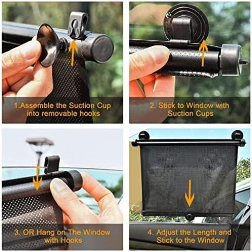 Sombrillas Retráctiles para Ventana Lateral Auto Yaaduo 45.72x50.8cm