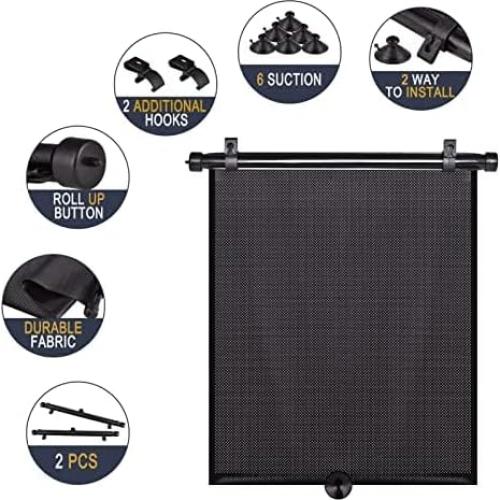 Sombrillas Retráctiles para Ventana Lateral Auto Yaaduo 45.72x50.8cm