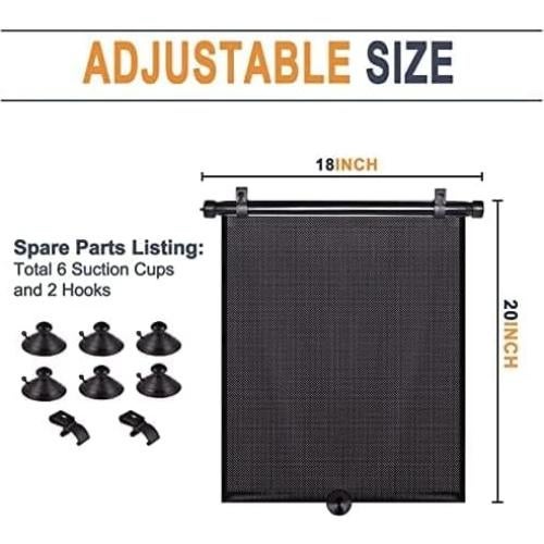 Sombrillas Retráctiles para Ventana Lateral Auto Yaaduo 45.72x50.8cm