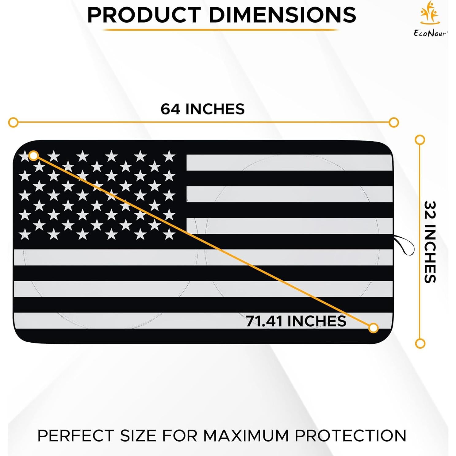 Protector Solar para Parabrisas EcoNour Mediano 162x81 cm B&W