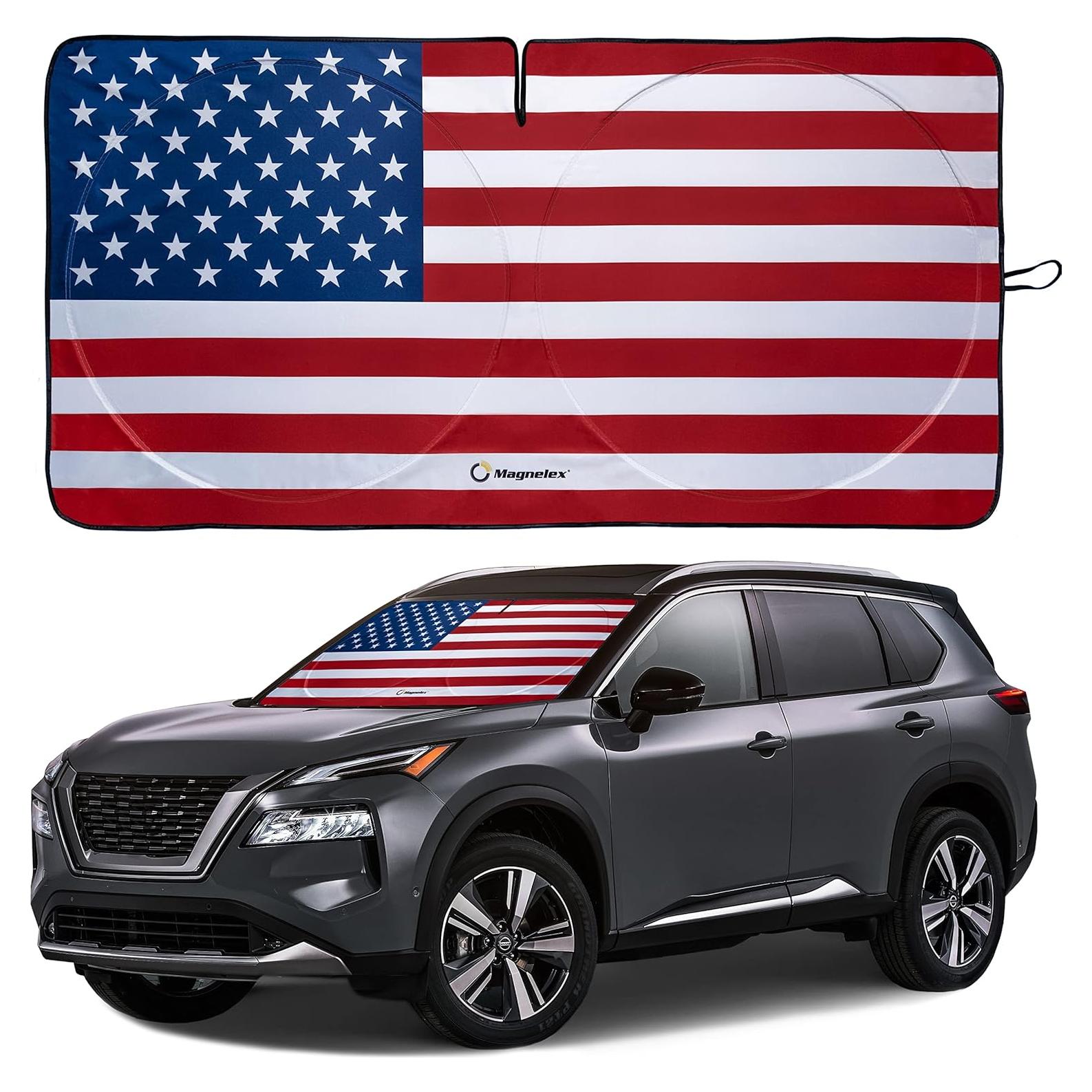 Sombra de Parabrisas Magnelex Mediana Bandera Americana 155x81cm