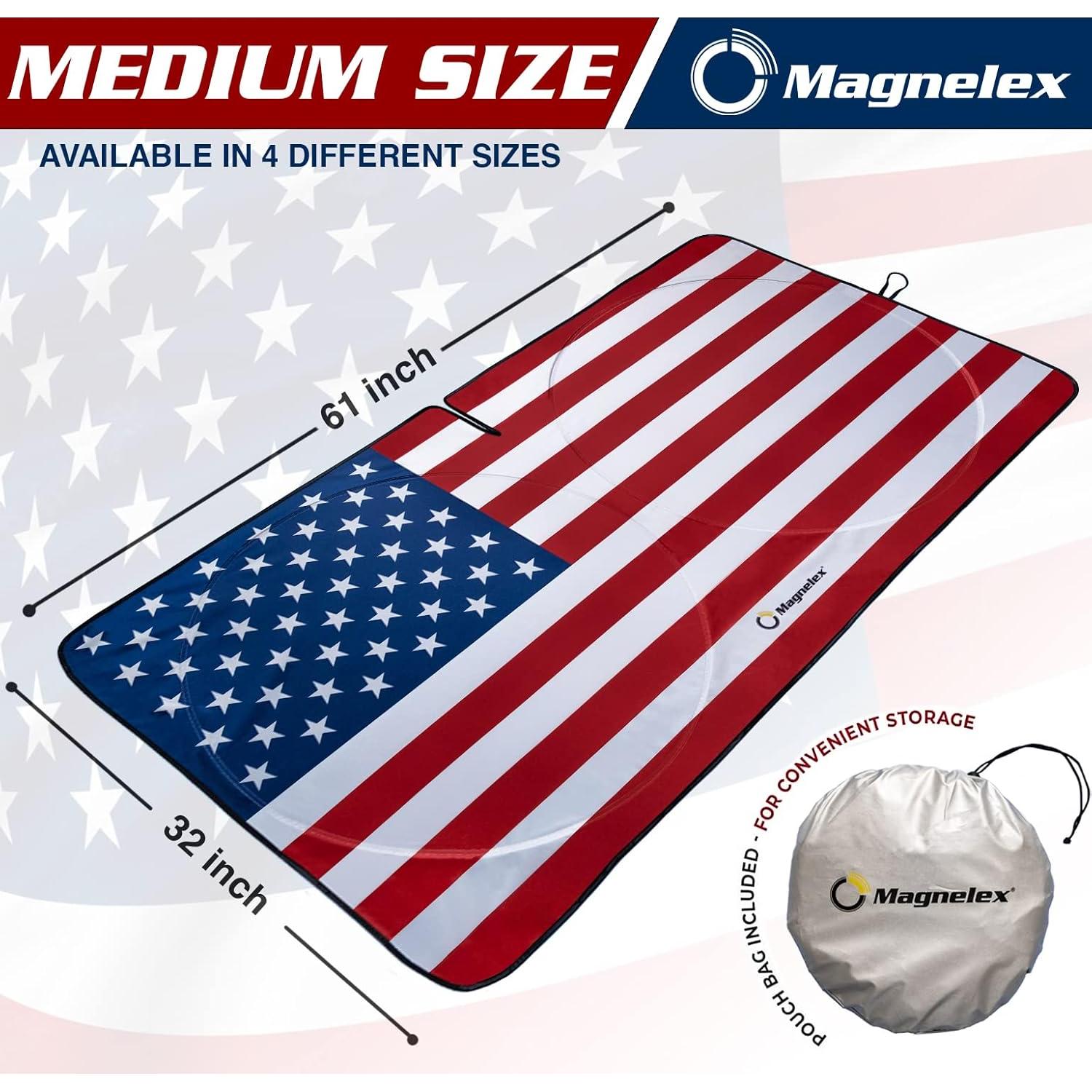 Sombra de Parabrisas Magnelex Mediana Bandera Americana 155x81cm