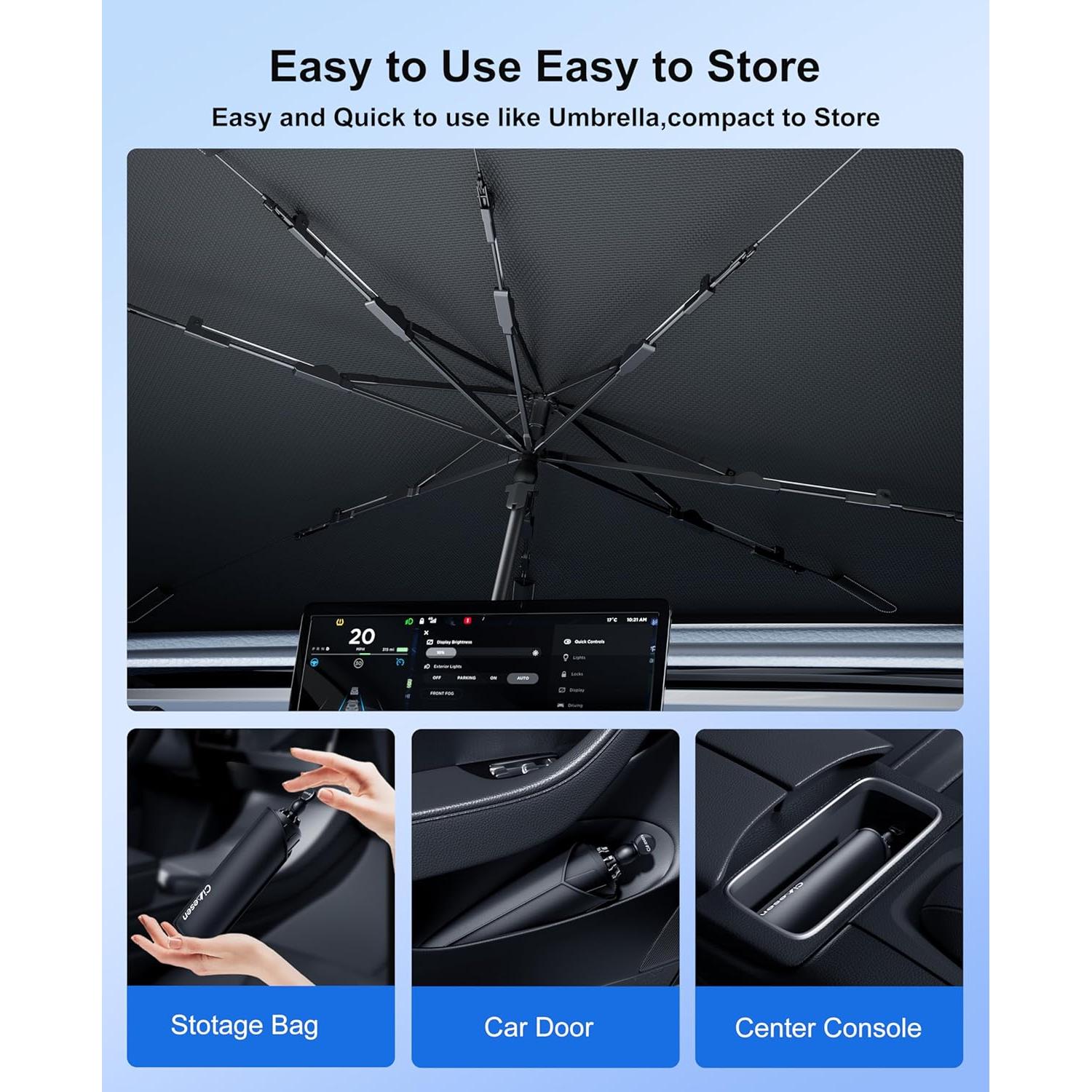 Sombra Solar Plegable Cimesen para Parabrisas - Medio 145x81cm