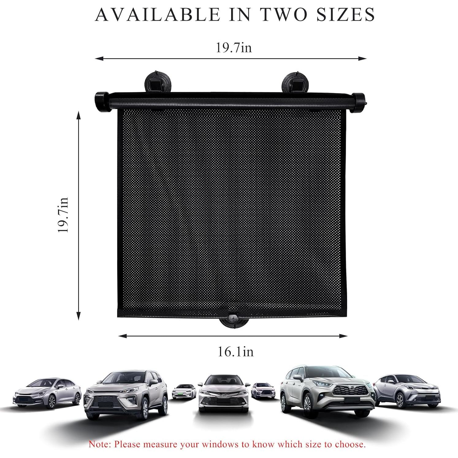 Cortina de Ventana de Auto FSTURIOS 50x50 cm Retráctil UV