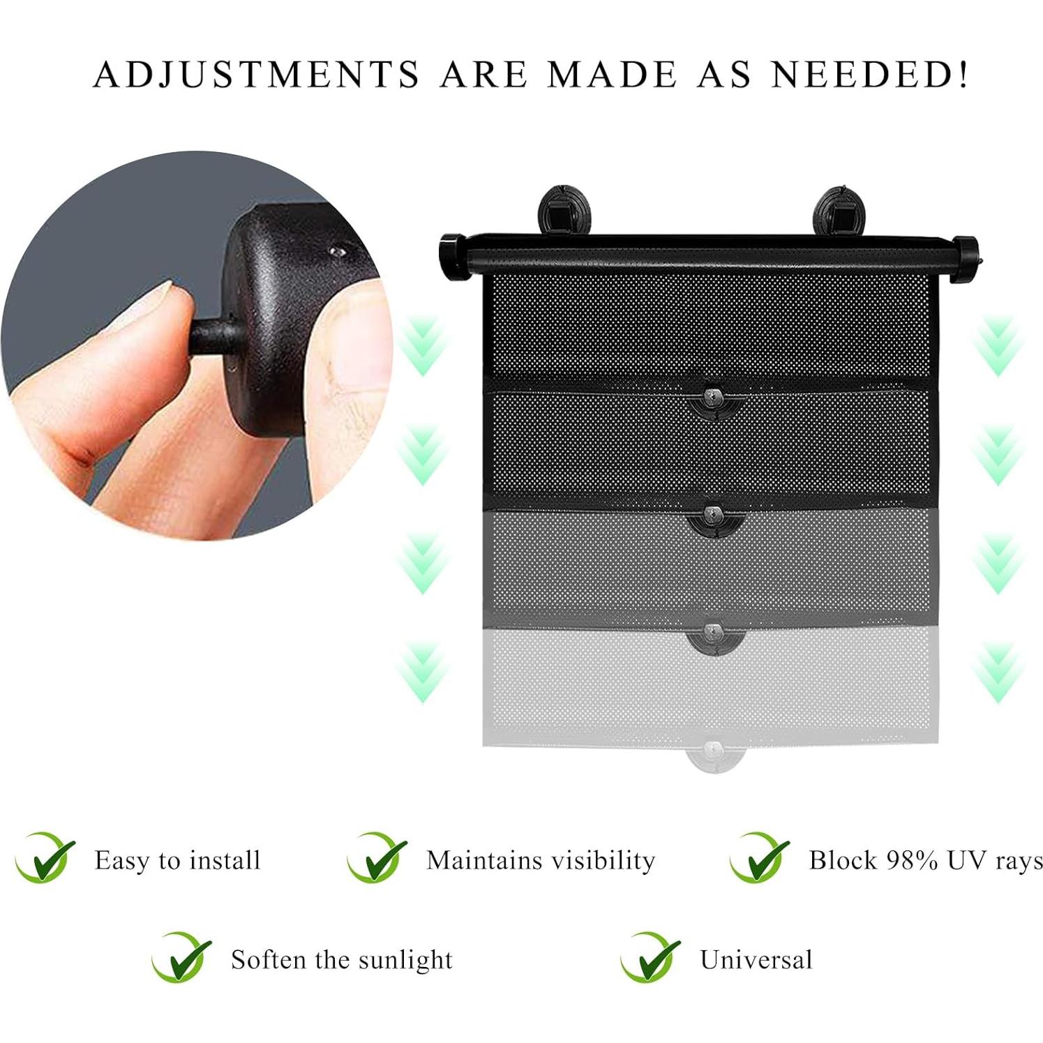 Cortina de Ventana de Auto FSTURIOS 50x50 cm Retráctil UV