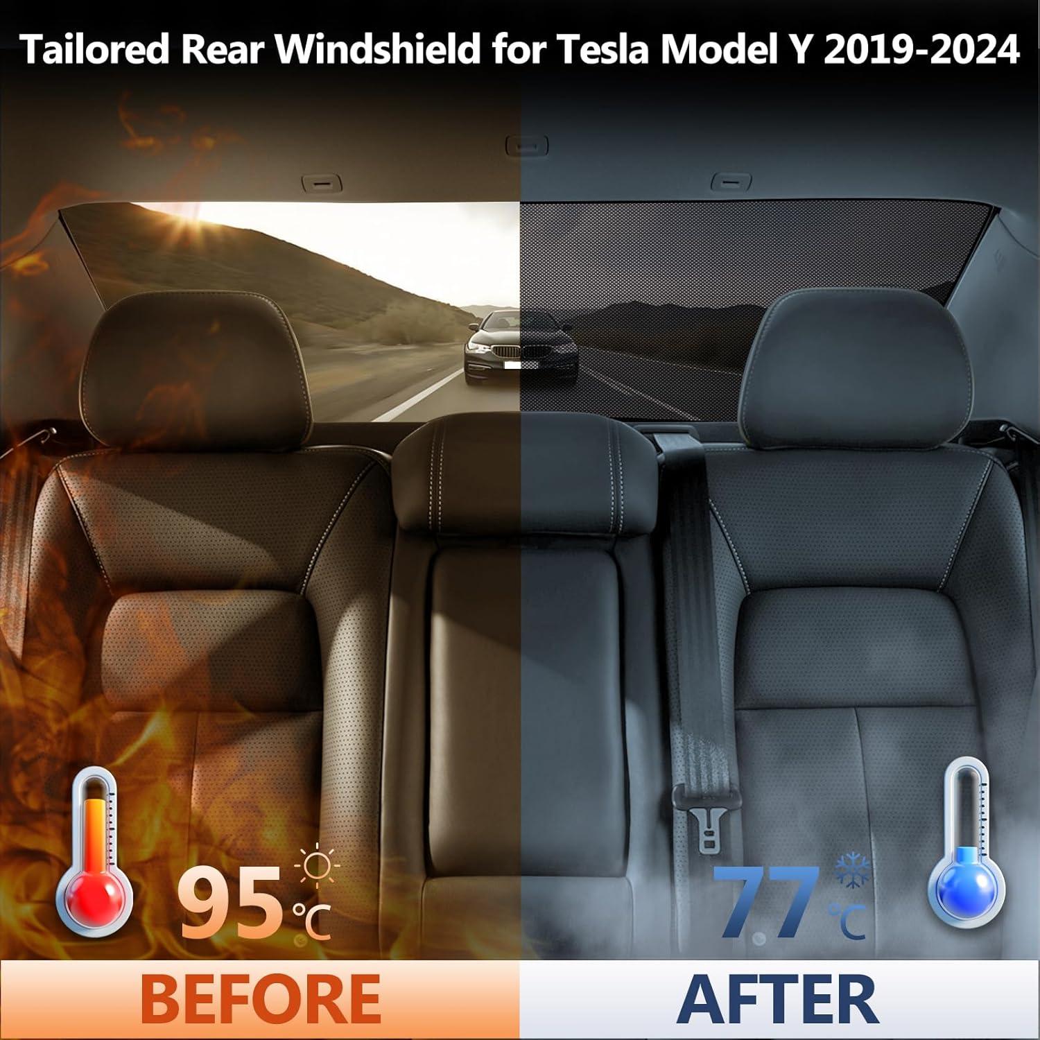 Parasol Trasero ZATOOTO para Tesla Model Y 2019-2024 Doble Capa