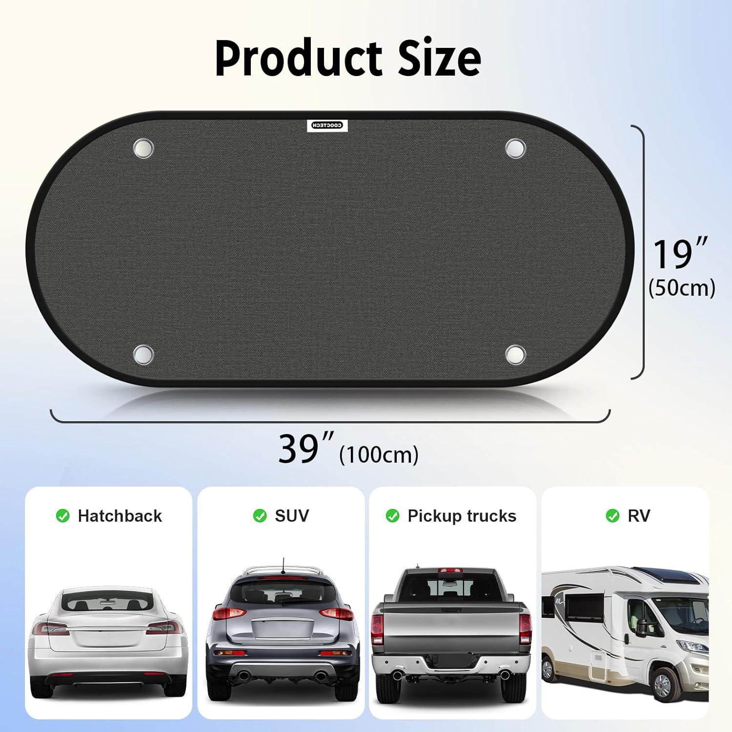 Sombrillas para Ventanas Traseras de Bebé COOCTECH 99x48cm