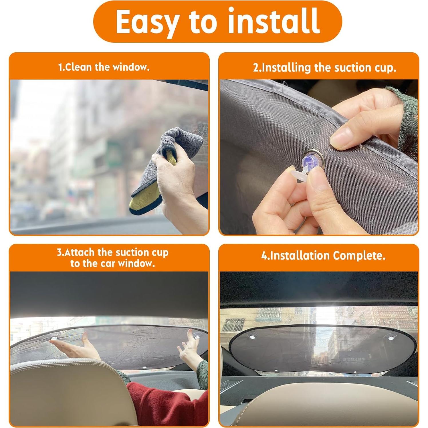 Sombrillas para Ventanas Traseras de Bebé COOCTECH 99x48cm