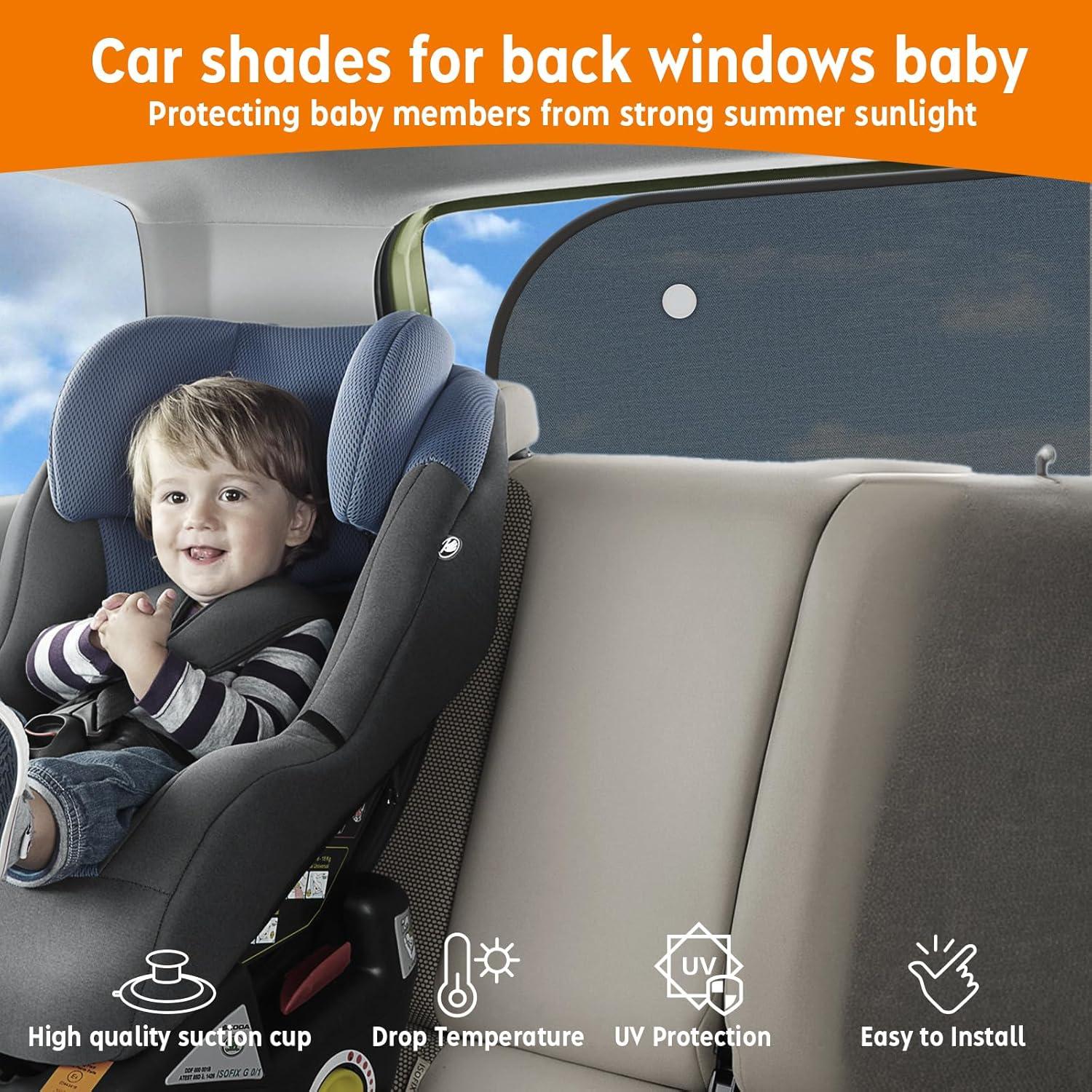 Sombrillas para Ventanas Traseras de Bebé COOCTECH 99x48cm