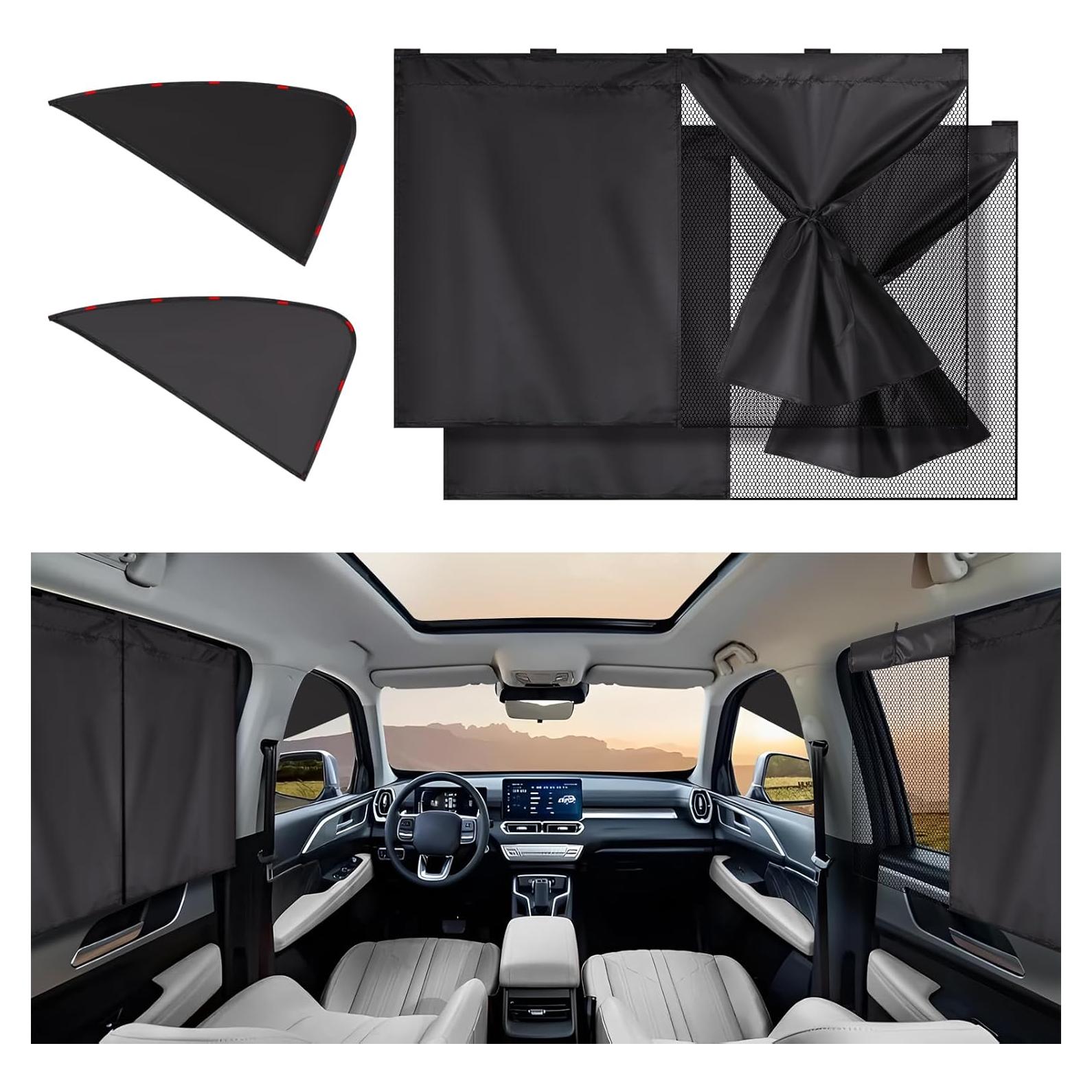 Cortinas de Ventana para Automóvil XCBYT 4 PCS Doble Capa UV
