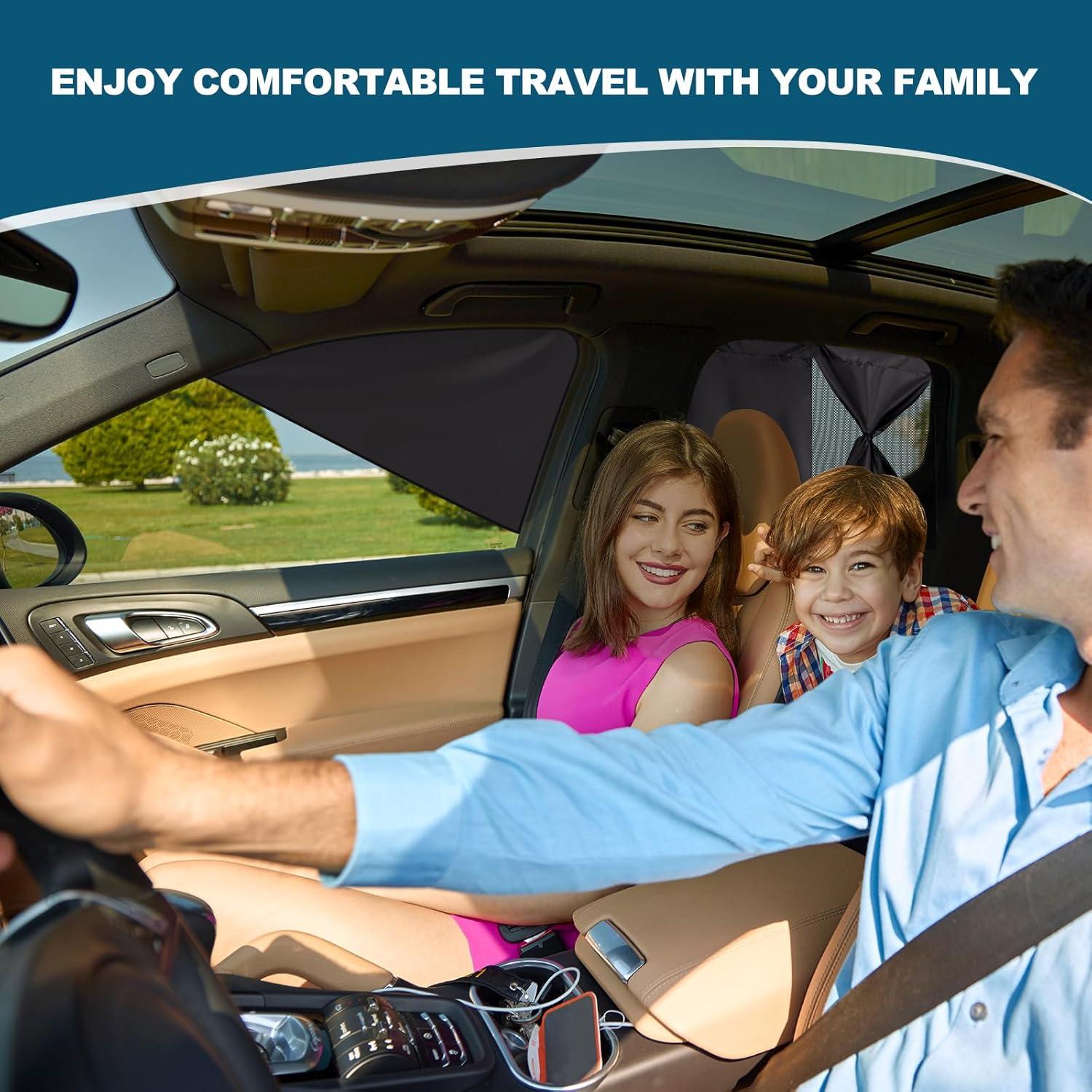 Cortinas de Ventana para Automóvil XCBYT 4 PCS Doble Capa UV