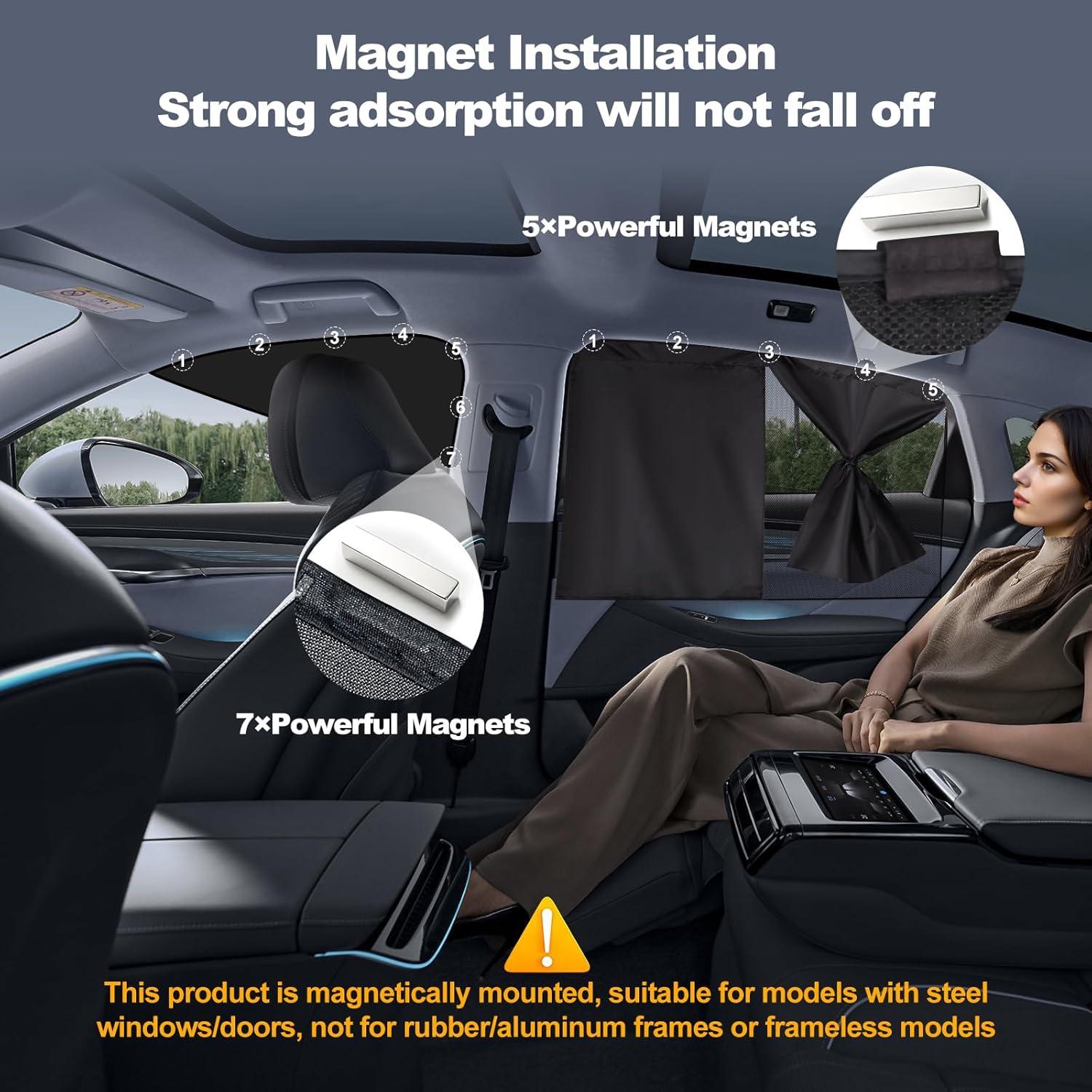 Cortinas de Ventana para Automóvil XCBYT 4 PCS Doble Capa UV