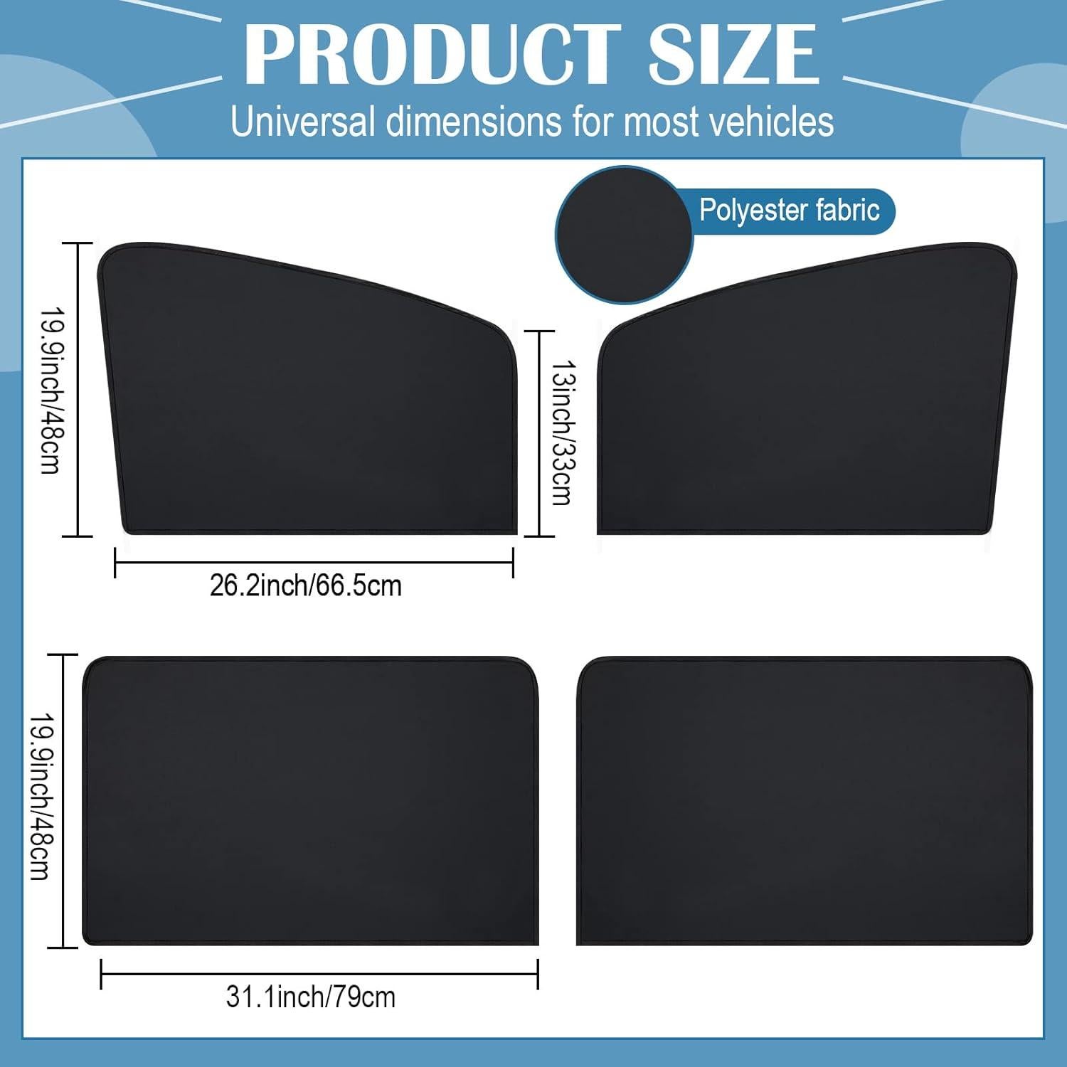 Cortinas de Ventana para Coche Tallew 4 Piezas Protección Solar