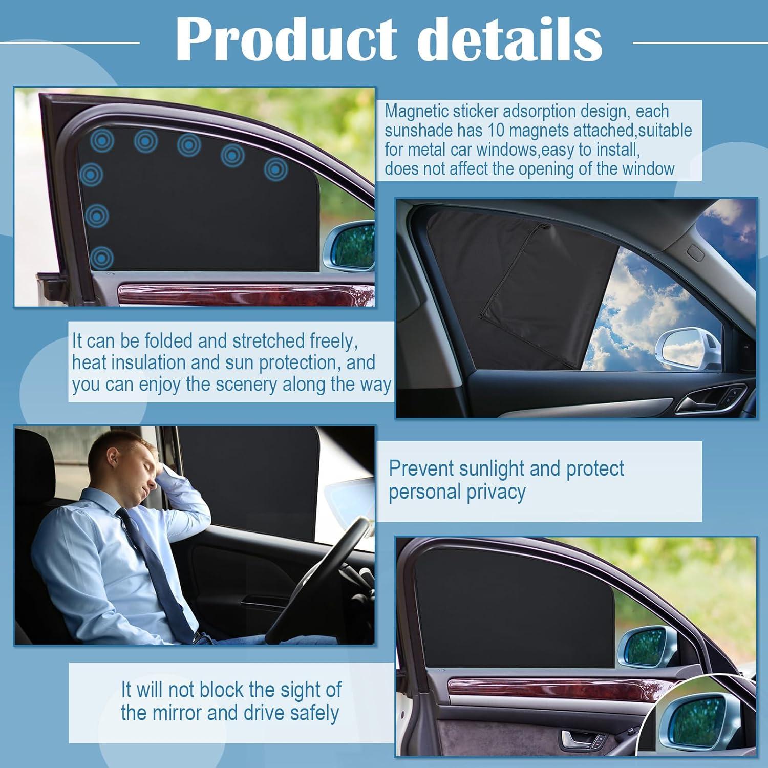 Cortinas de Ventana para Coche Tallew 4 Piezas Protección Solar