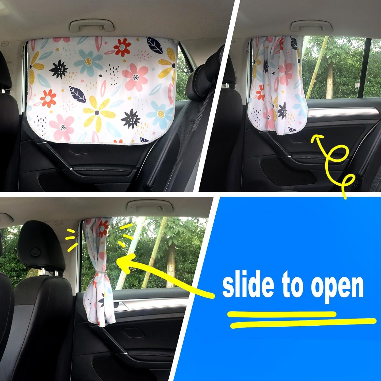 Sombrilla para Ventana Trasera de Auto LoyaGour 70x50cm Flor